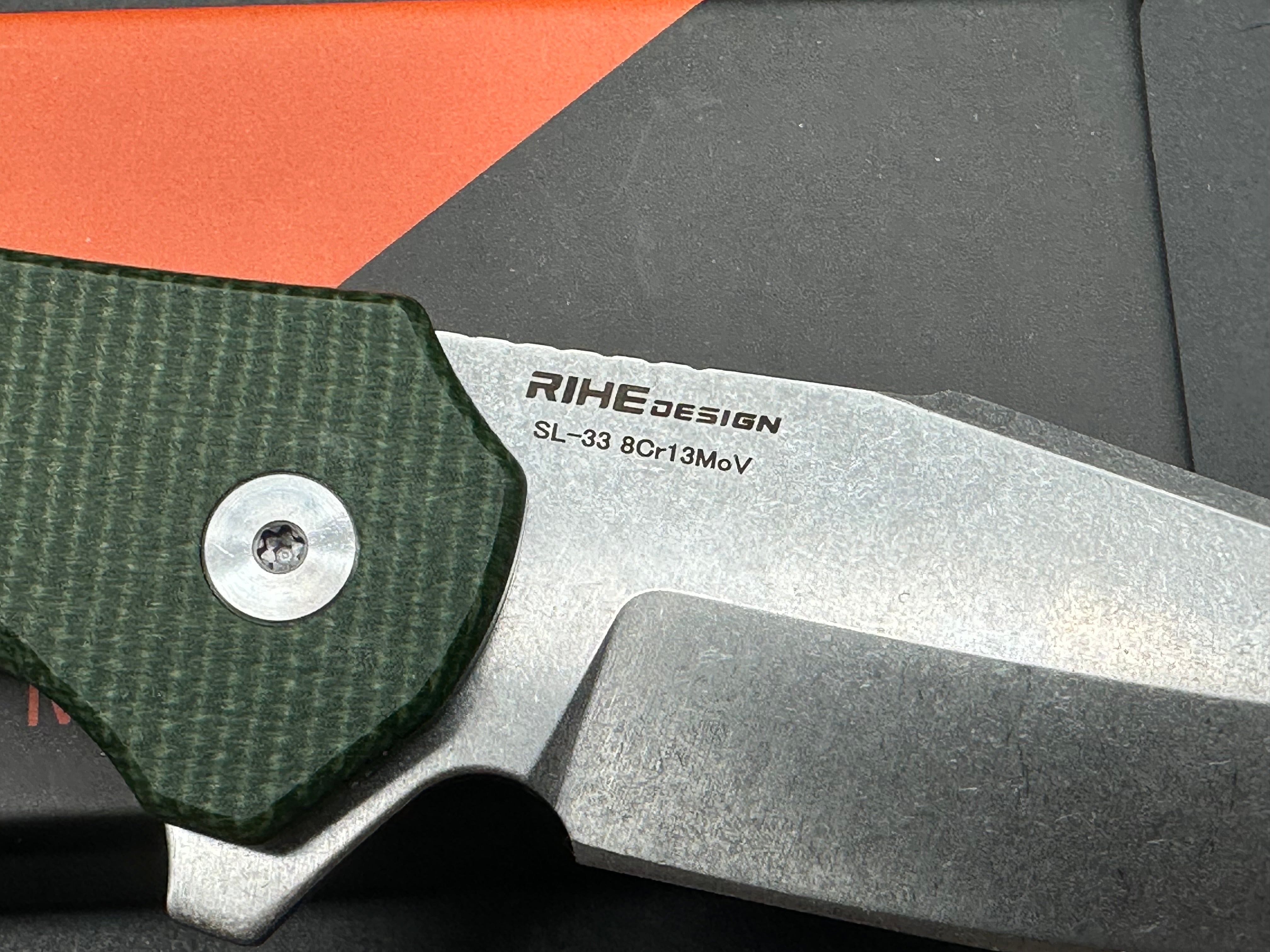 SIXLEAF FOLDING KNIFE GREEN MICARTA HANDLE 8CR13MOV