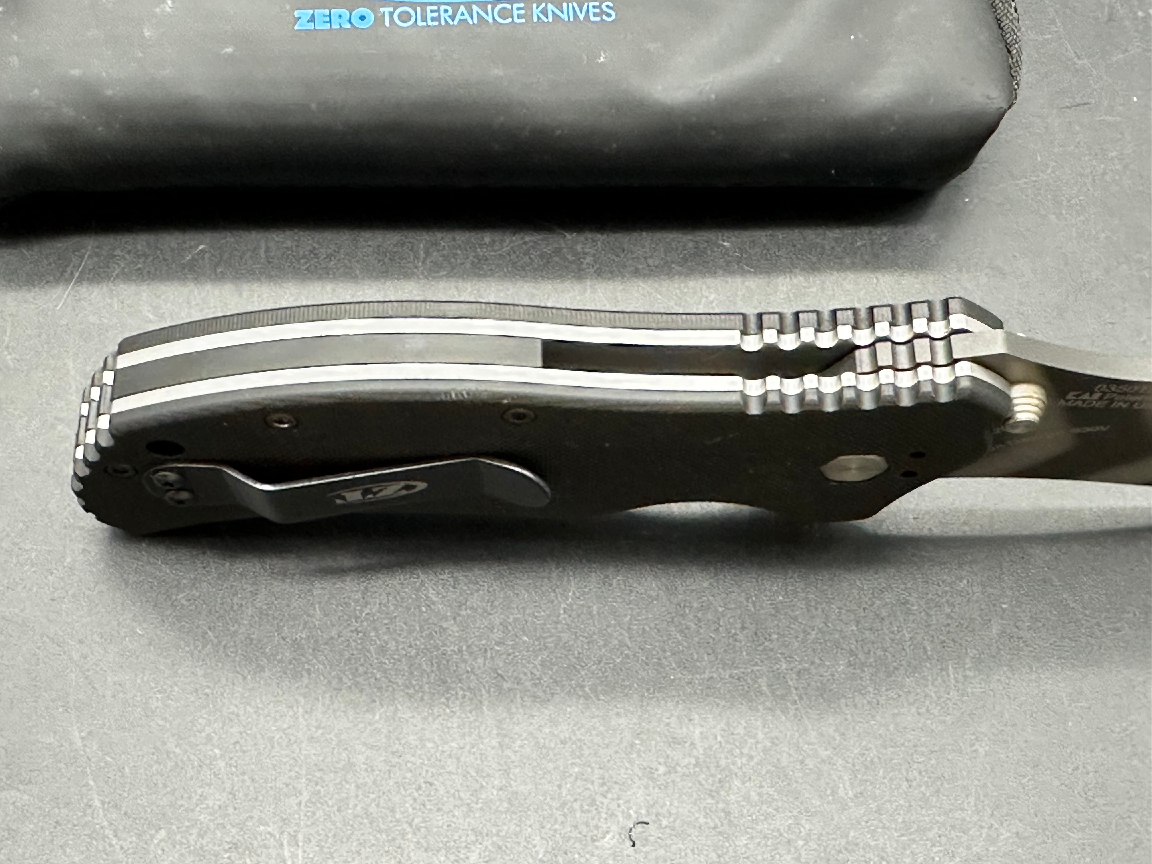 Zero Tolerance 0350TSTR Black G-10 Handle with Tritium Inlay, CPM-S30V Tiger Stripe (3.25” DP) Blade
