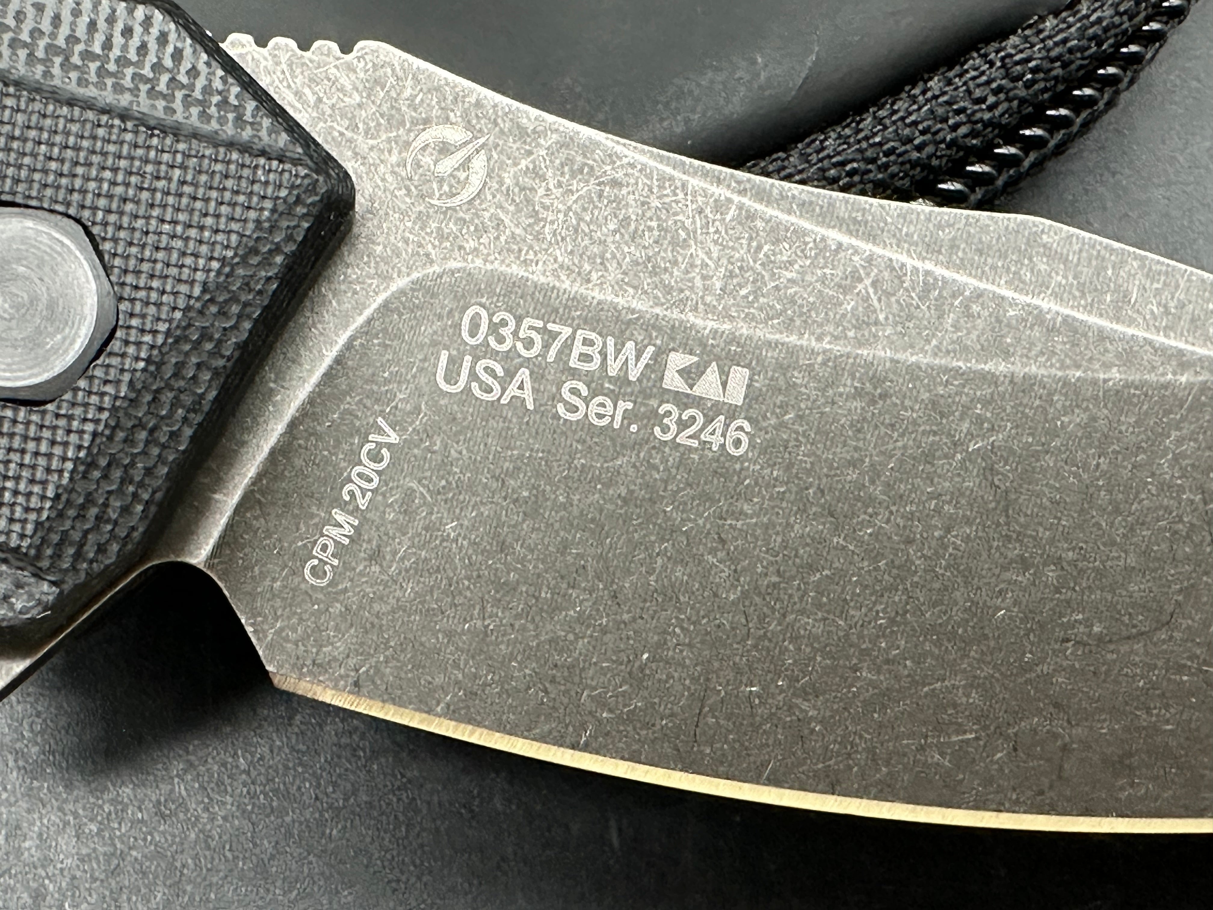 Zero Tolerance 0357BW Black G-10 Handle, CPM-20CV Black SW (3.25” DP) Blade