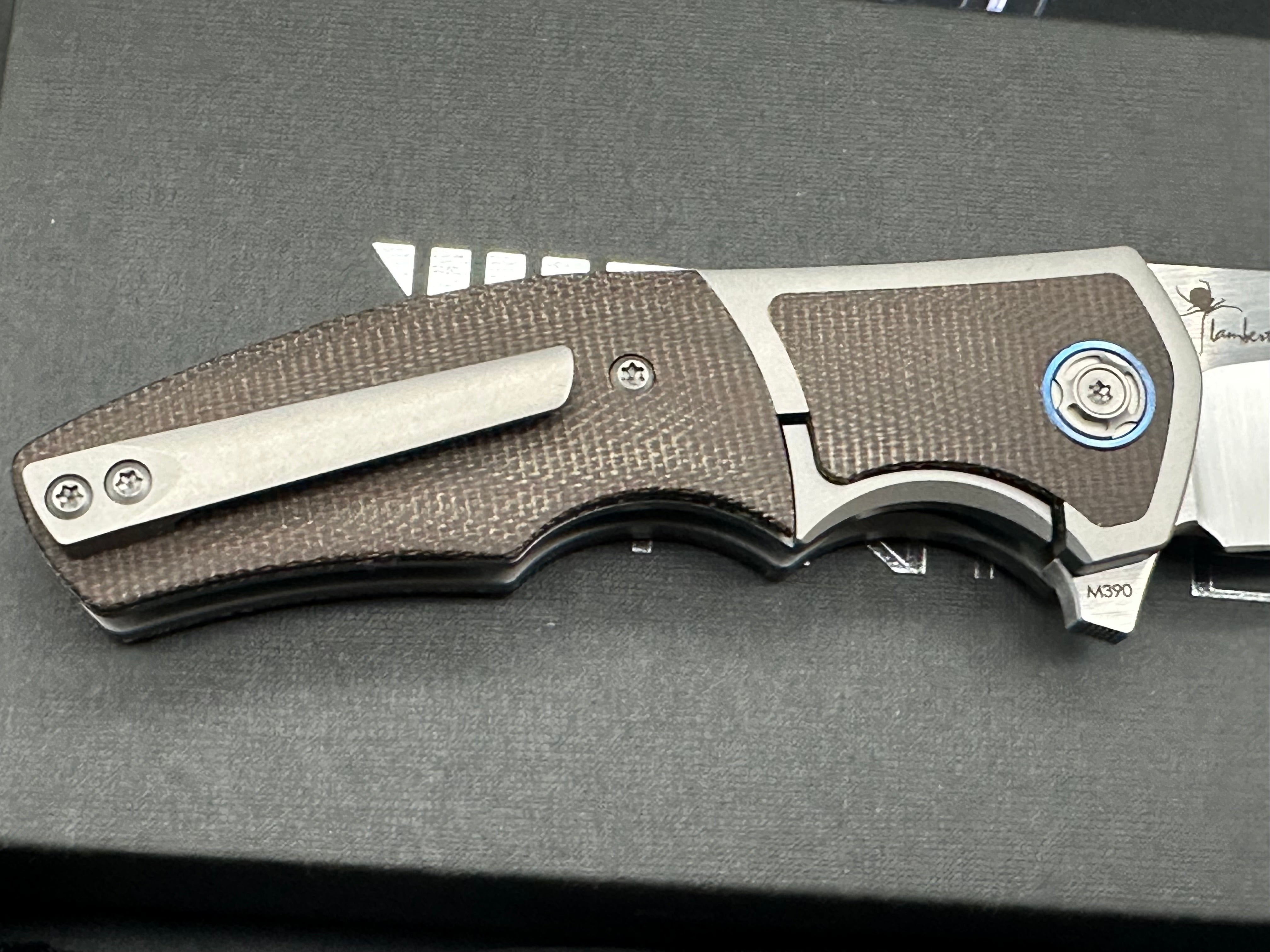 Reate Kirby Mini Crossroads Knife with M390 Blade, Titanium and Green Micarta Handle