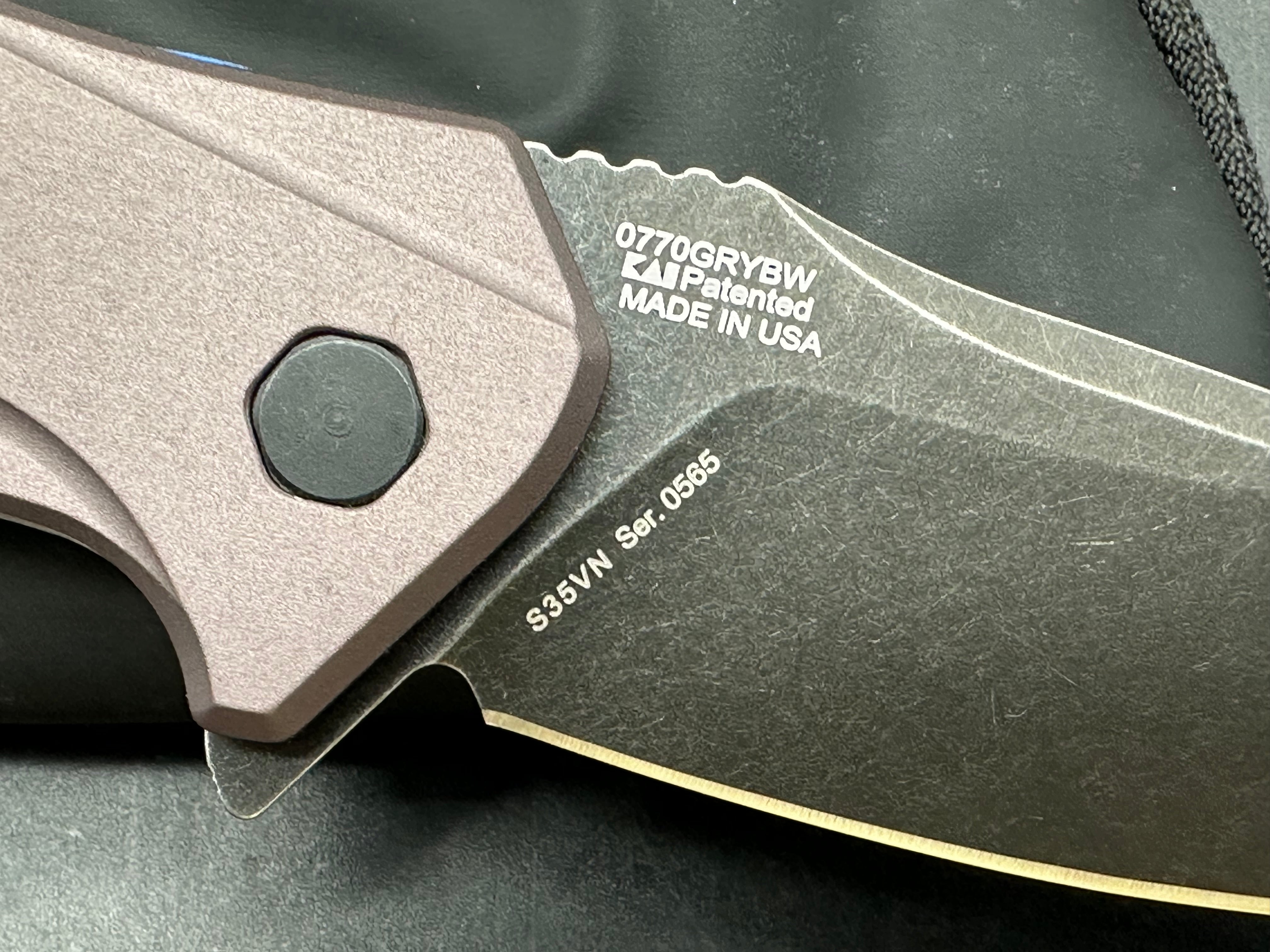 Zero Tolerance 0770GRYBW Gray Anodized Aluminum Handle, CPM-S35VN Black SW (3.25” DP) Blade