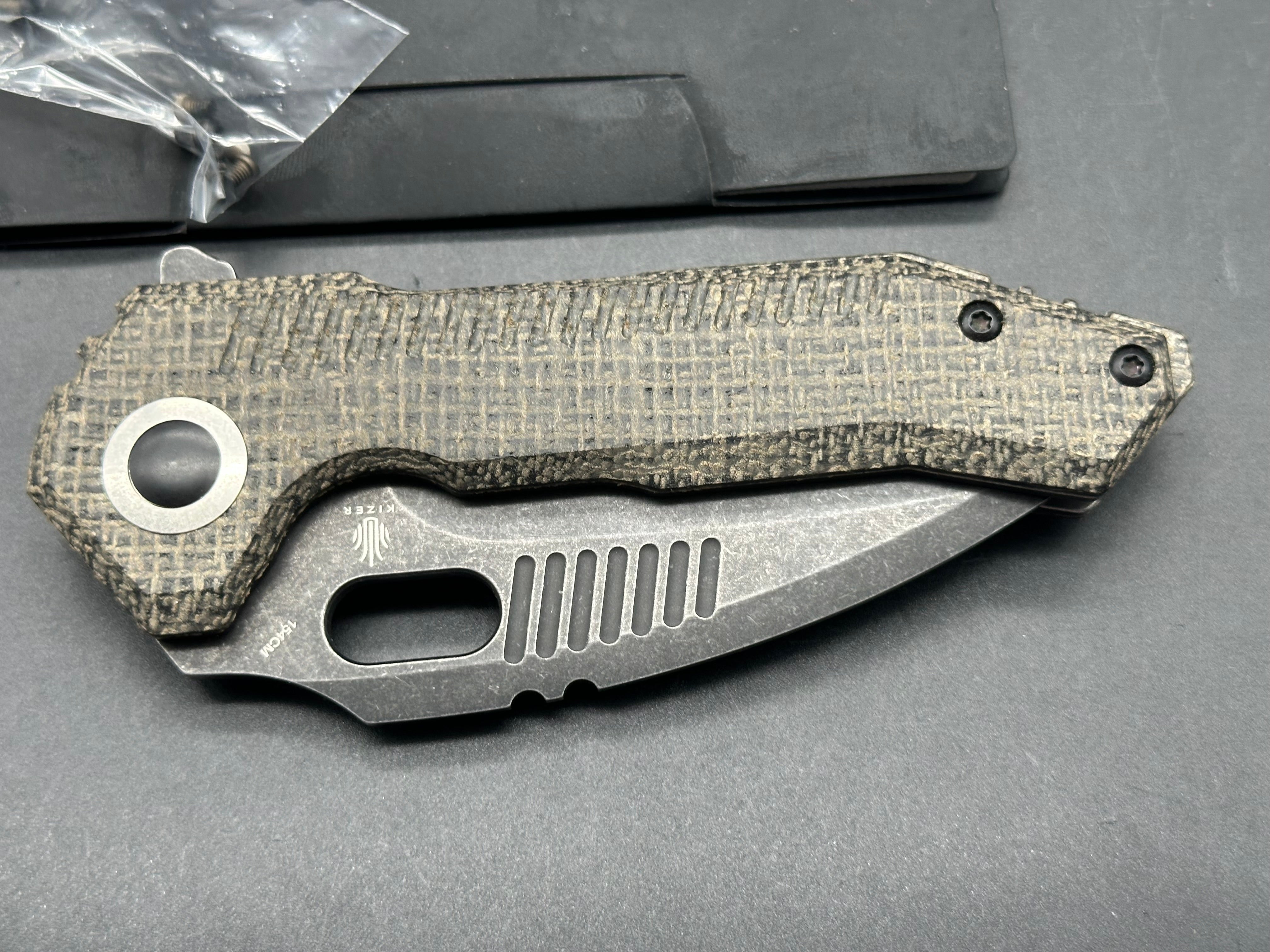 Kizer Mini Paragon Liner Lock Knife Black Micarta (3.4" Black 154CM)