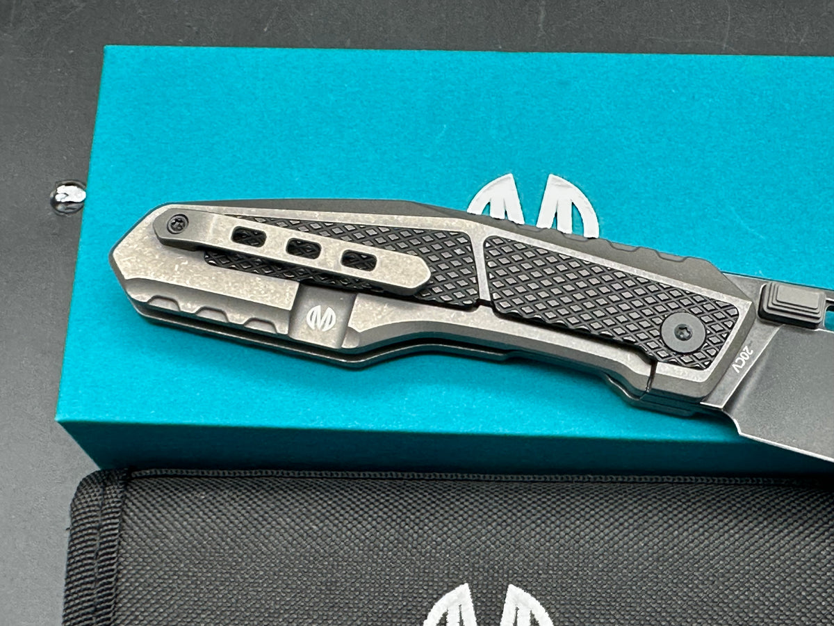 Molsect AMP M2038D – CPM-20CV Titanium Frame Lock, Stonewashed & Bead-Blast Handle