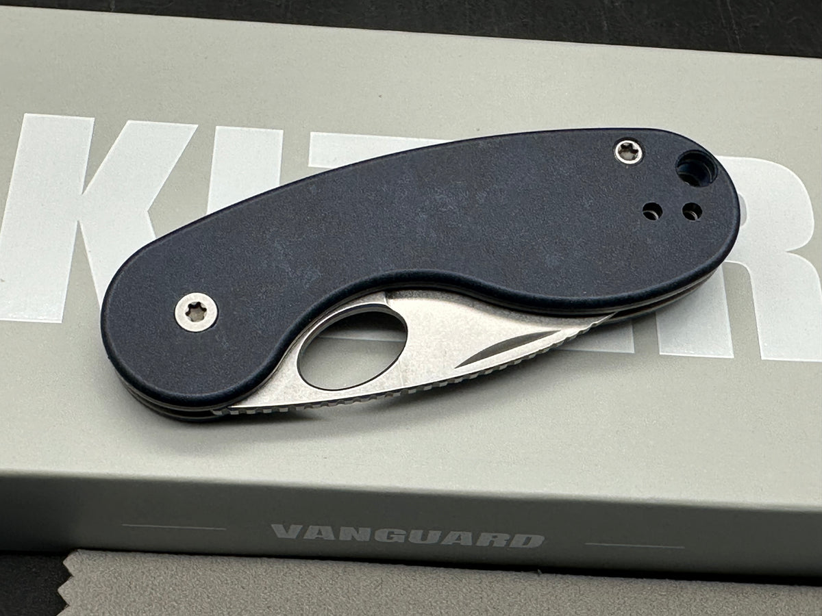 Kizer Microbe Slip Joint Blue Richlite scales 14C28N blade