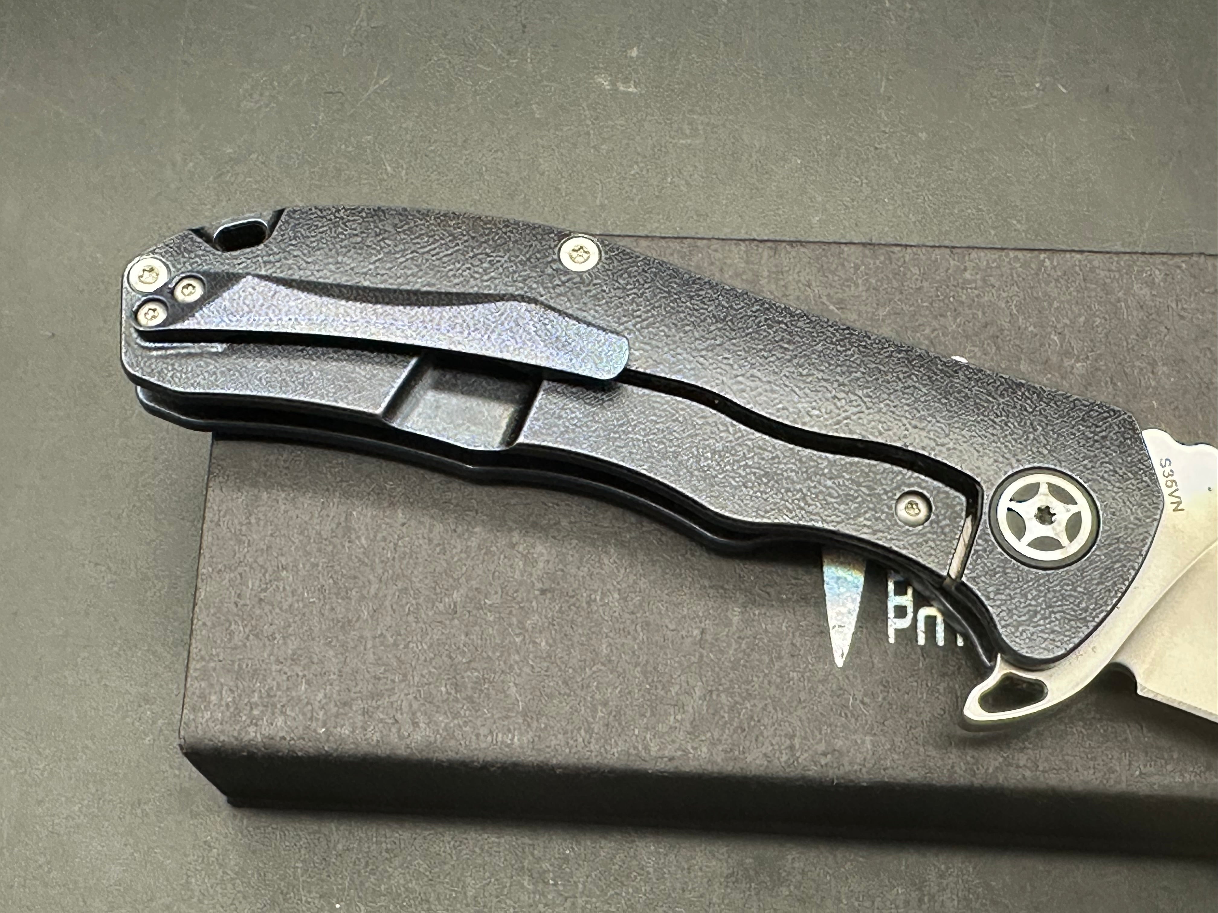 CH knives 3504 blue titanium handle w/S35VN blade