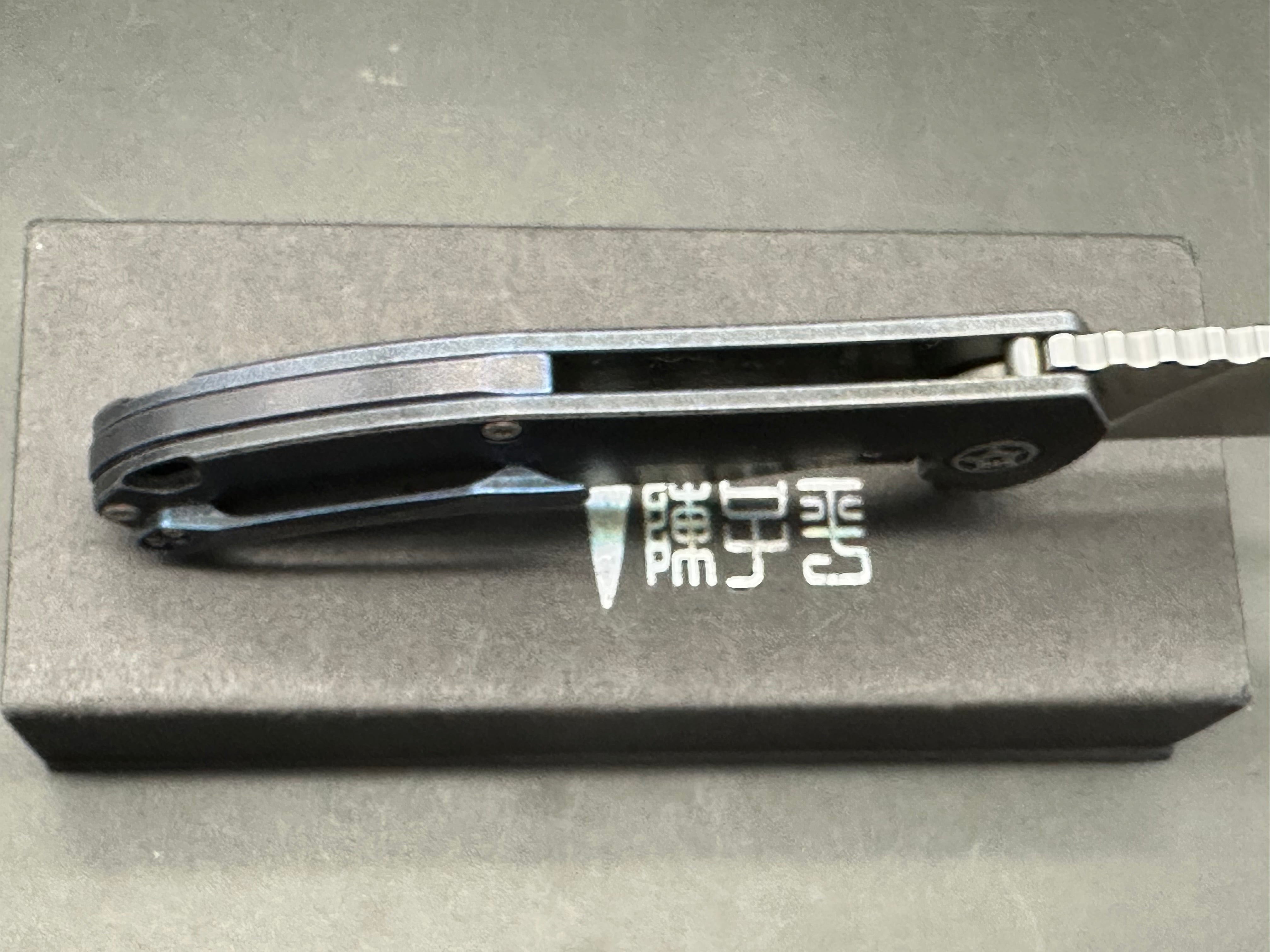 CH knives 3504 blue titanium handle w/S35VN blade