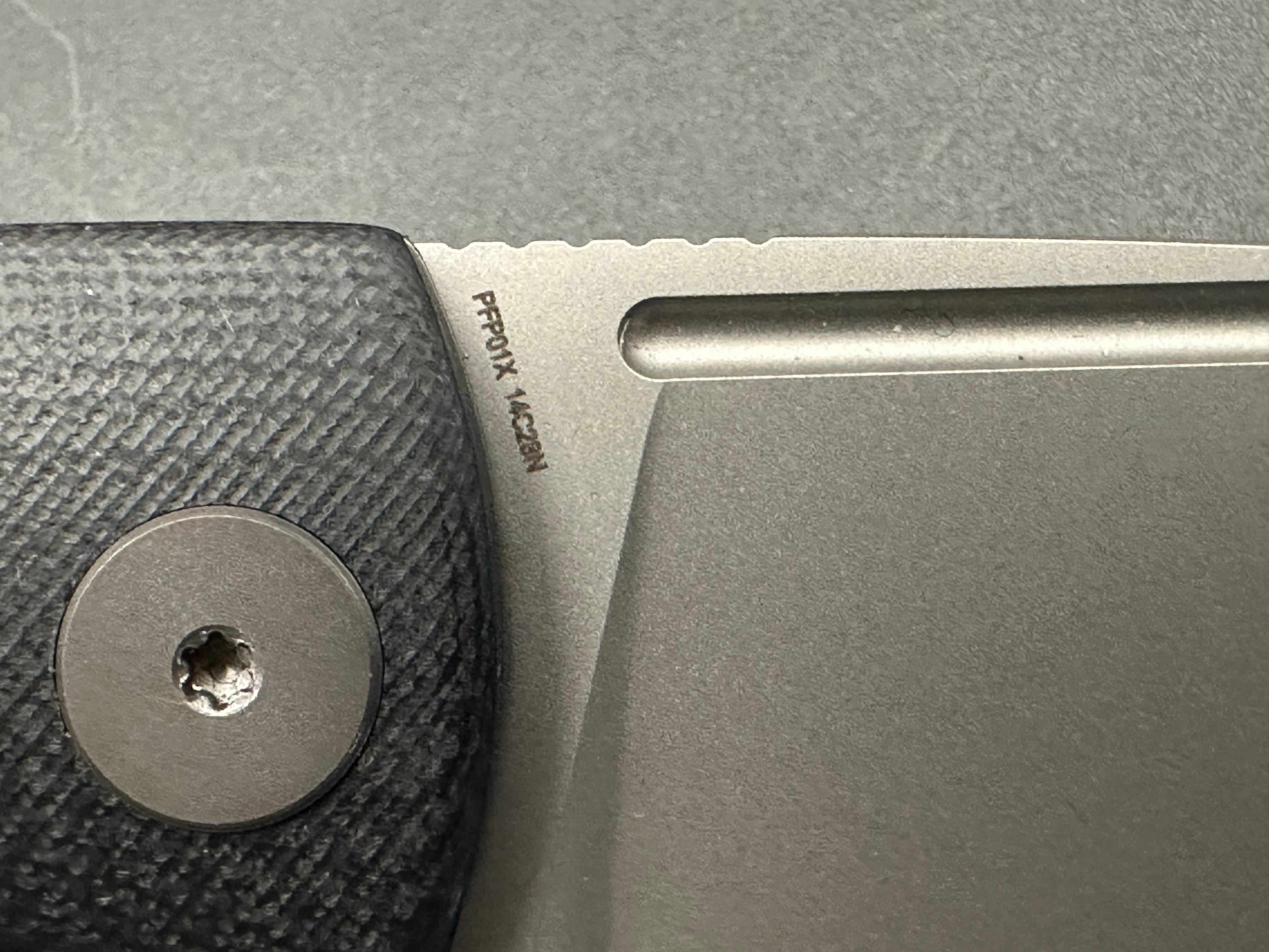 PETRIFIED FISH MINI BELUGA FOLDING KNIFE BLACK G10 HANDLE 14C28N PLAIN