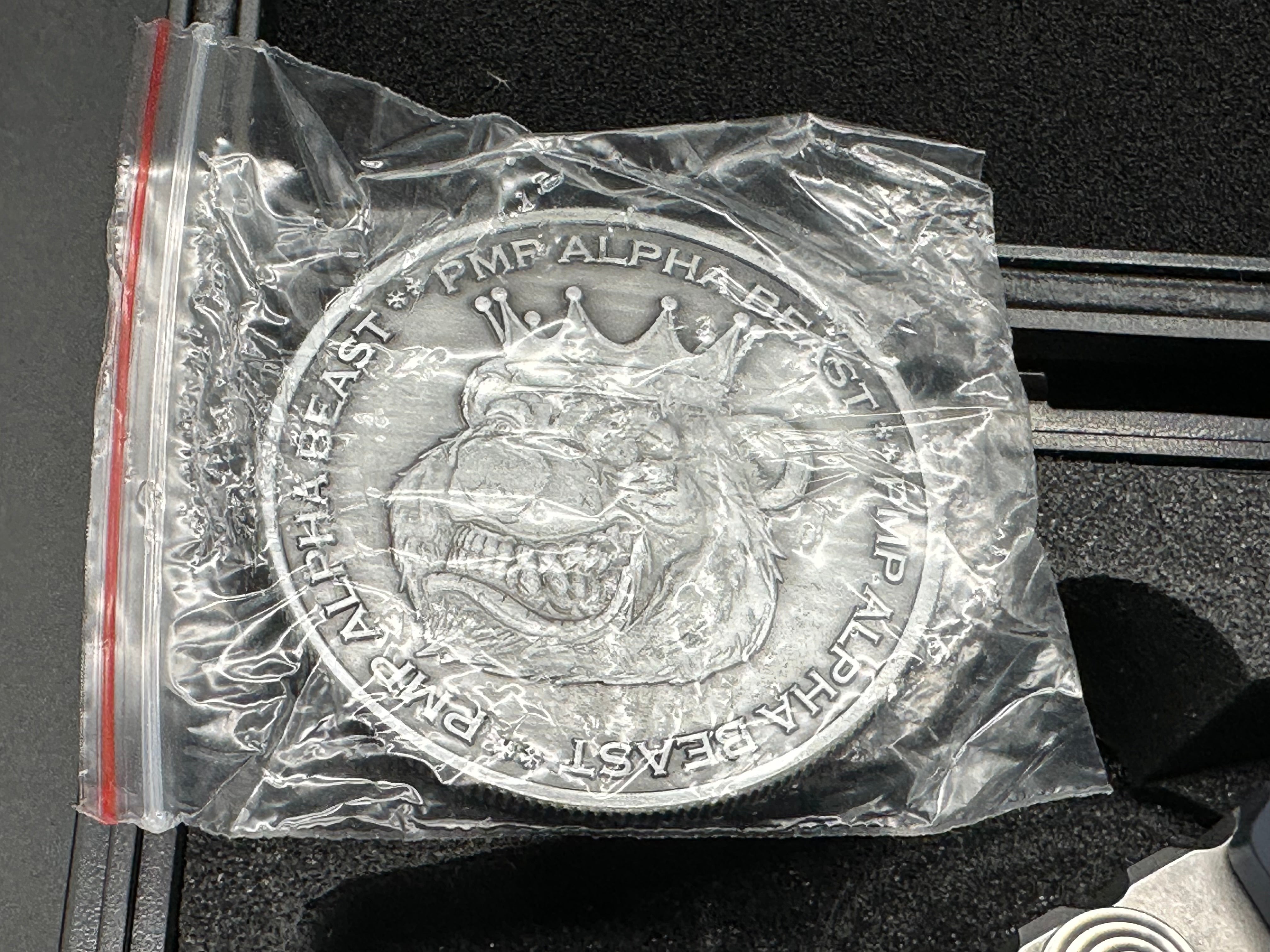 PMP Knives - Alpha Beast/Blue Ti Handle + Custom Lightening Ano Clip/Clip Point Tanto/Satin Magnacut