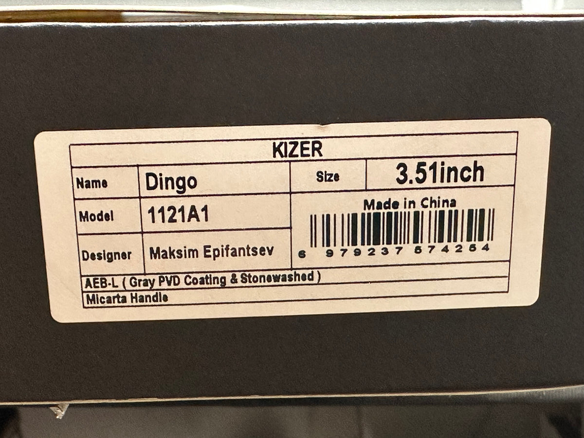 Kizer Dingo fixed blade 3.5 inch blade of AEBL micarta handle