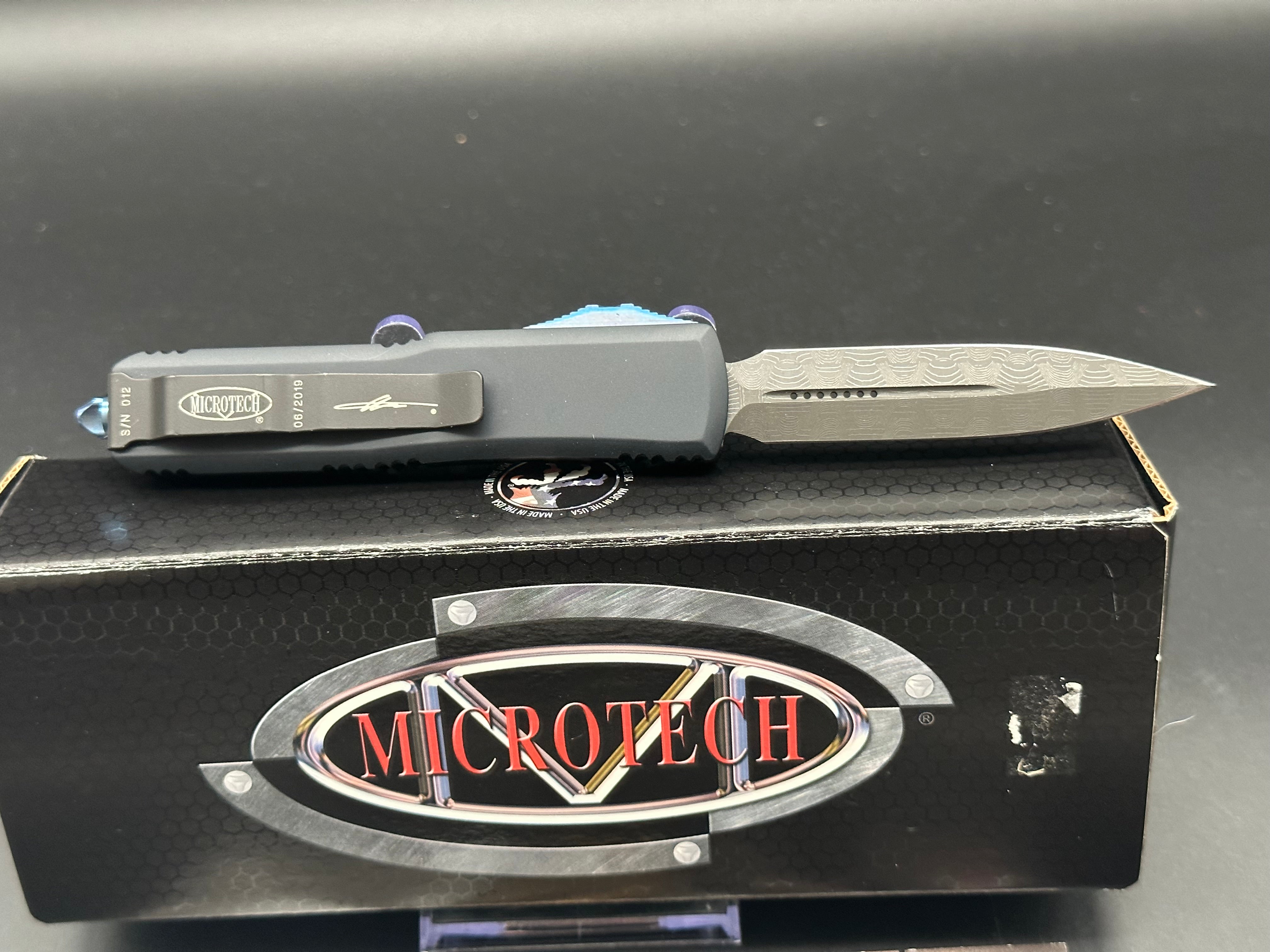 Microtech UTX-85 Double Edge Damascus BNIB