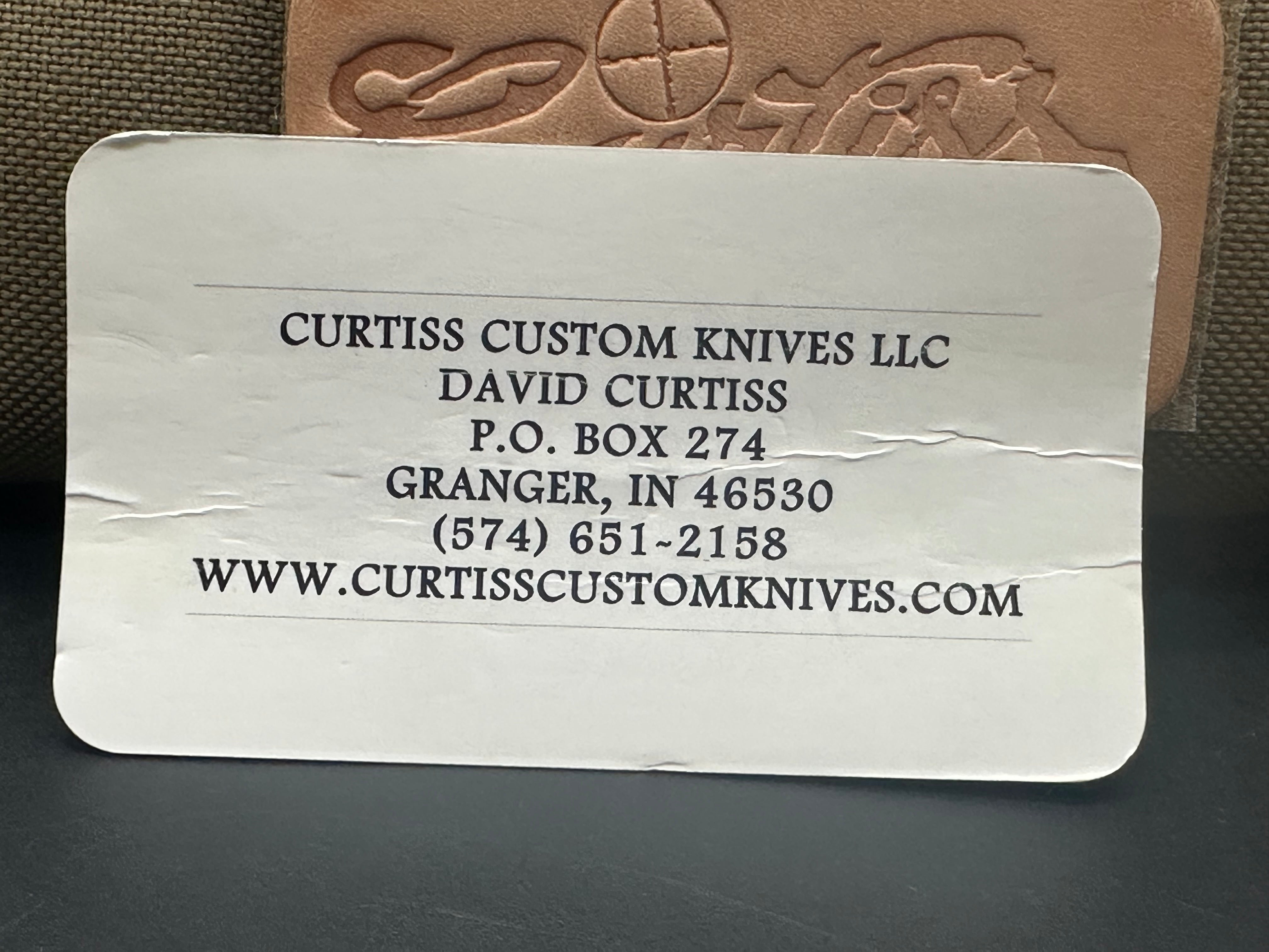 Curtiss Custom Knives- Cruze Damascus+frag patterned handle