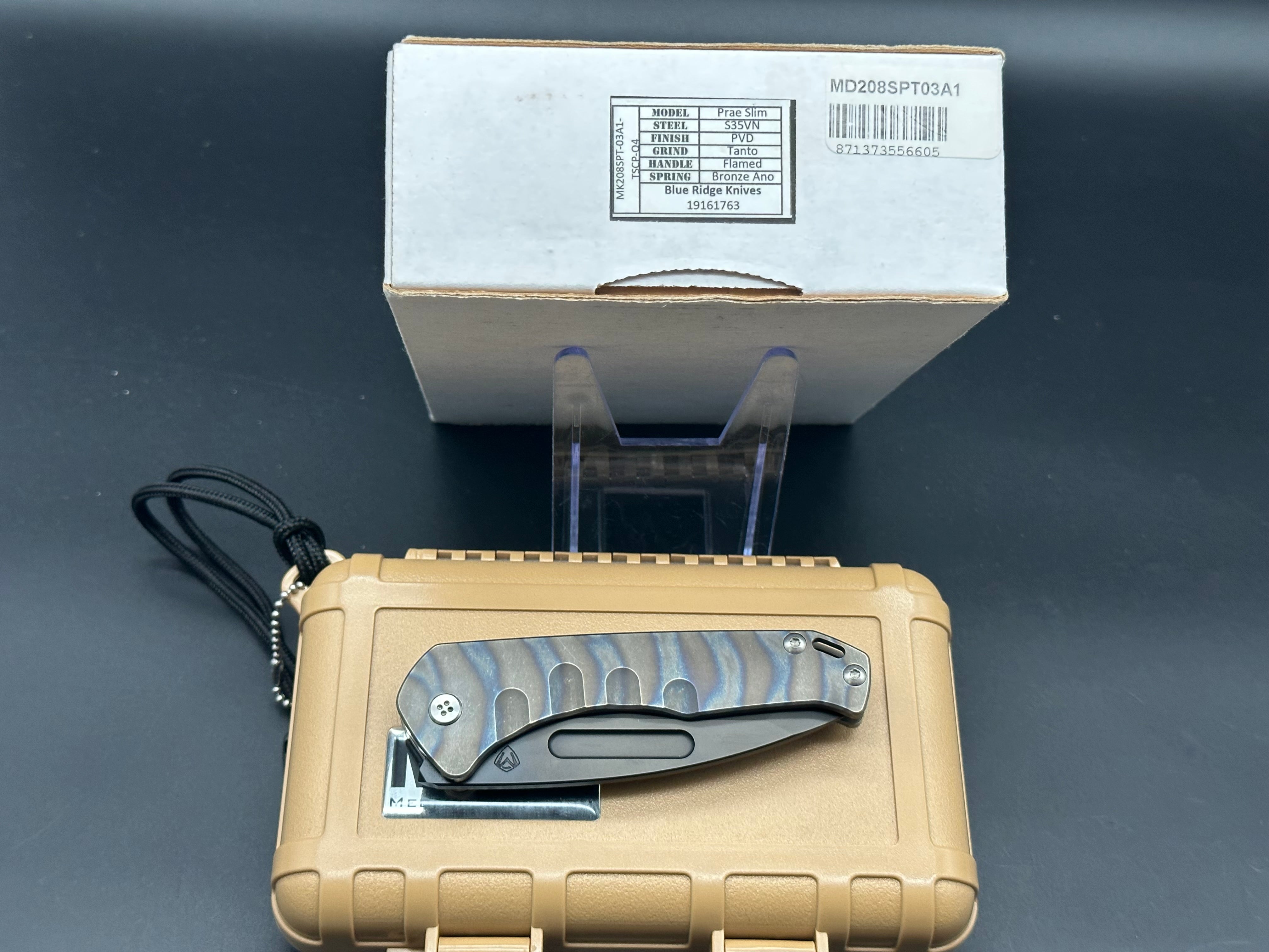 Medford Praetorian Slim flamed titanium bronze ano PVD S35VN