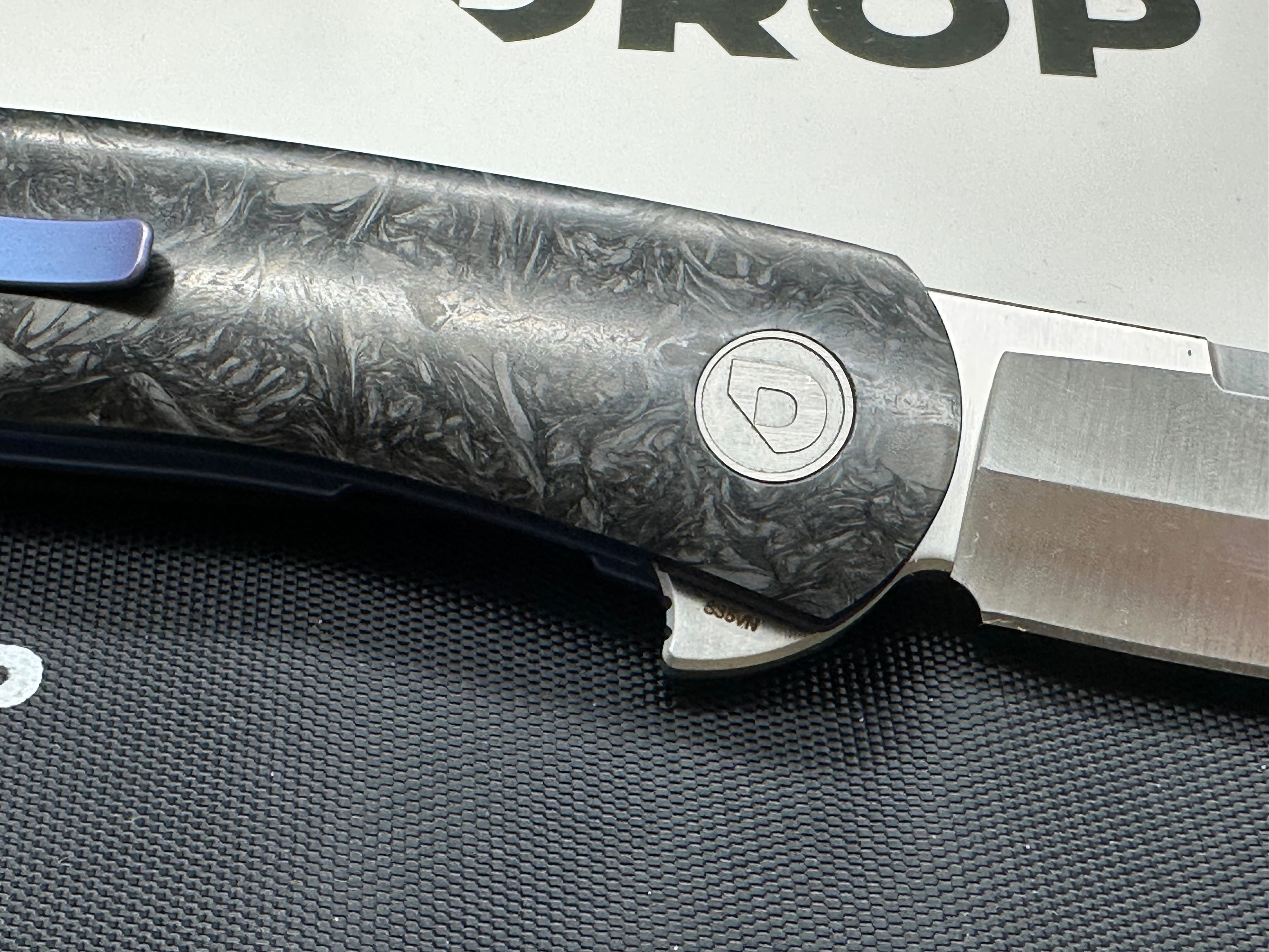Drop Terzuola design Cyrus Persian: Bob Terzuola design. 3.25 inch multi-ground, satin, persian design CPM-S35VN blade