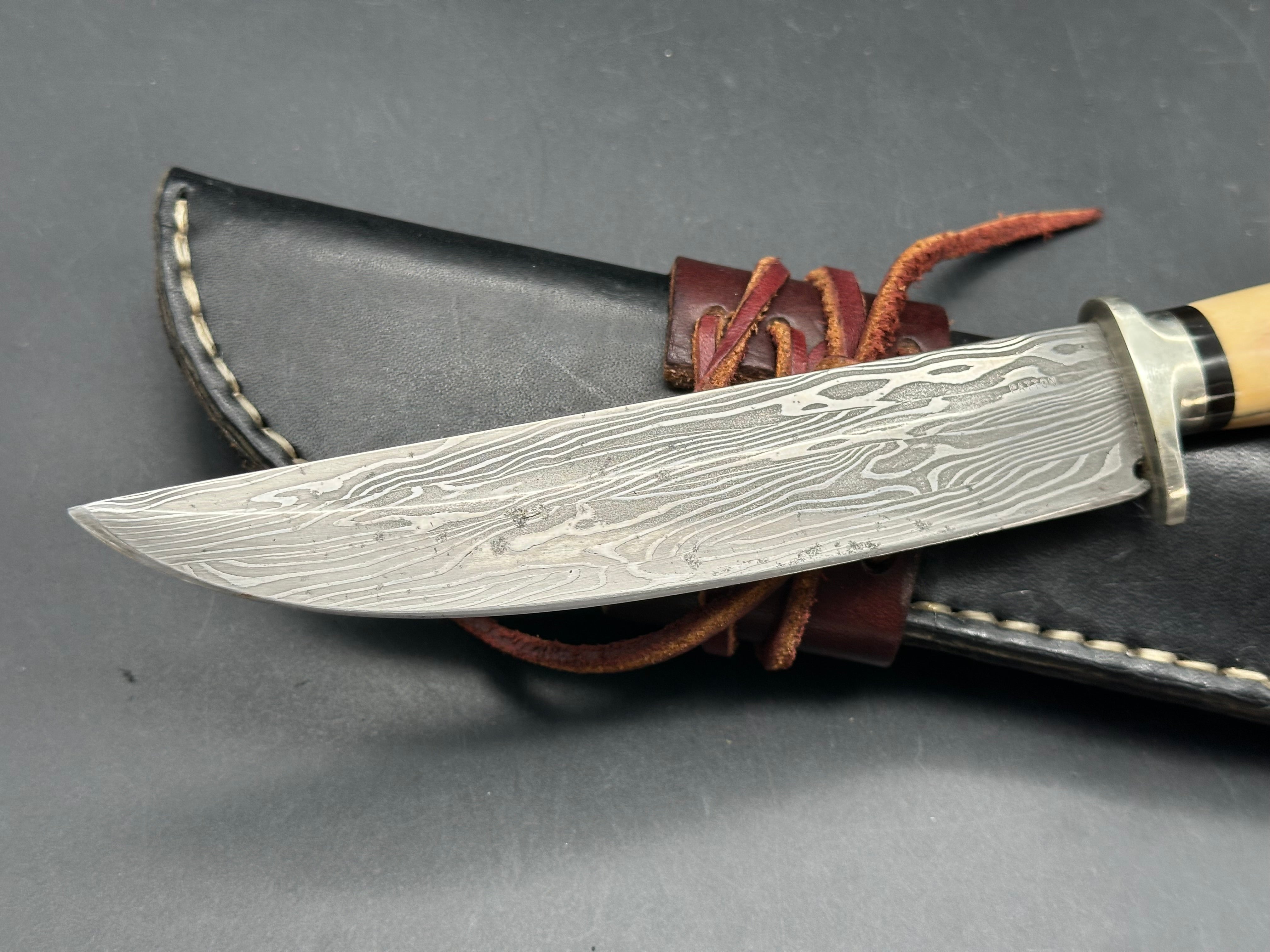 Rob Patton Custom Fighter mammoth ivory grip withDamascus butt cap