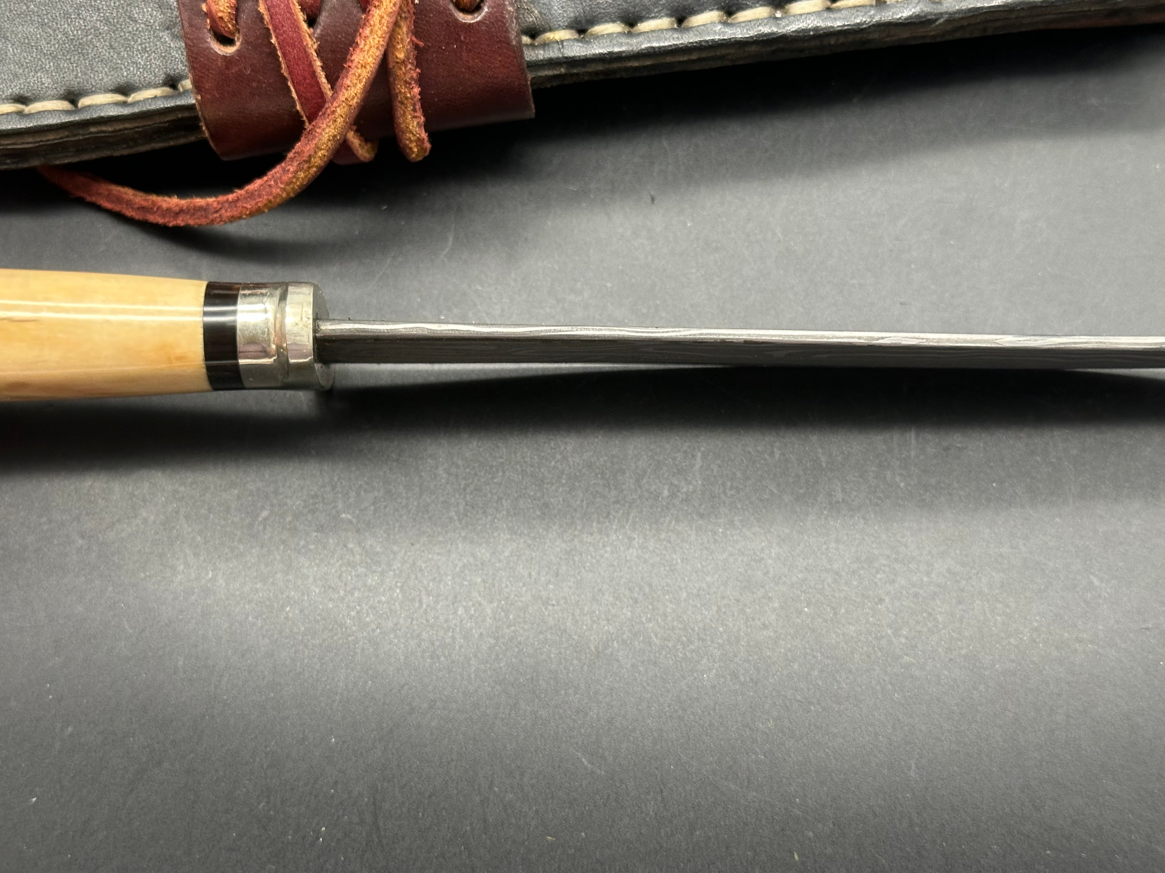 Rob Patton Custom Fighter mammoth ivory grip withDamascus butt cap