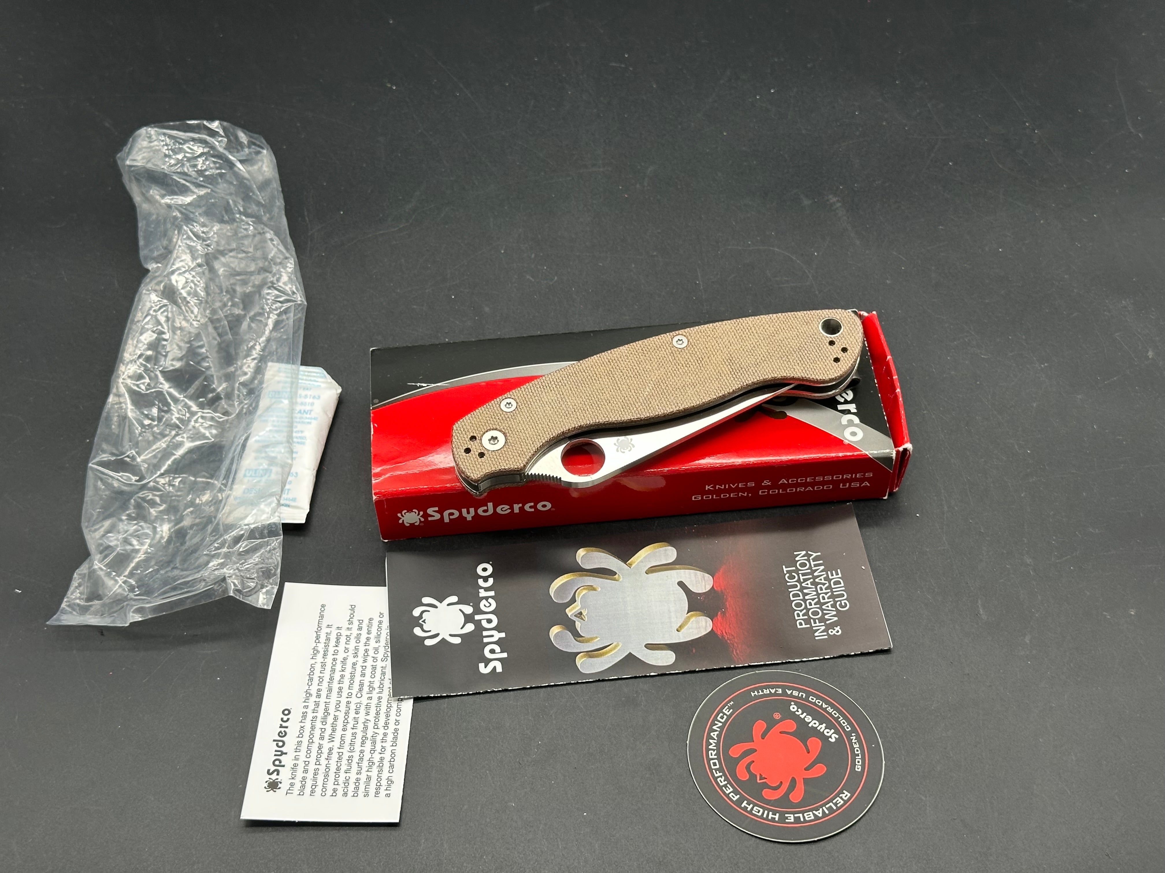 Spyderco Military 2 brown micarta handle & CPM CruWear blade