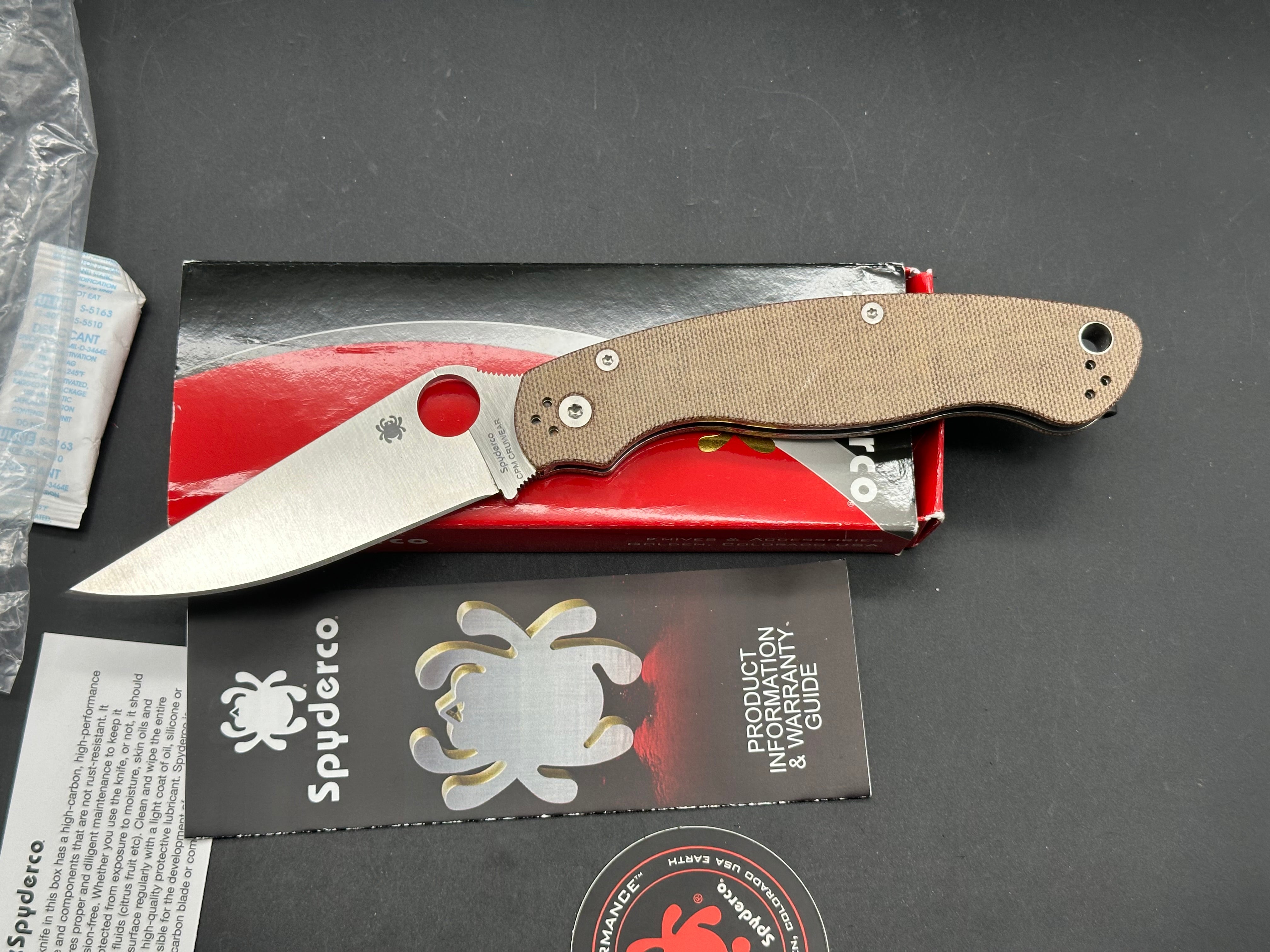 Spyderco Military 2 brown micarta handle & CPM CruWear blade