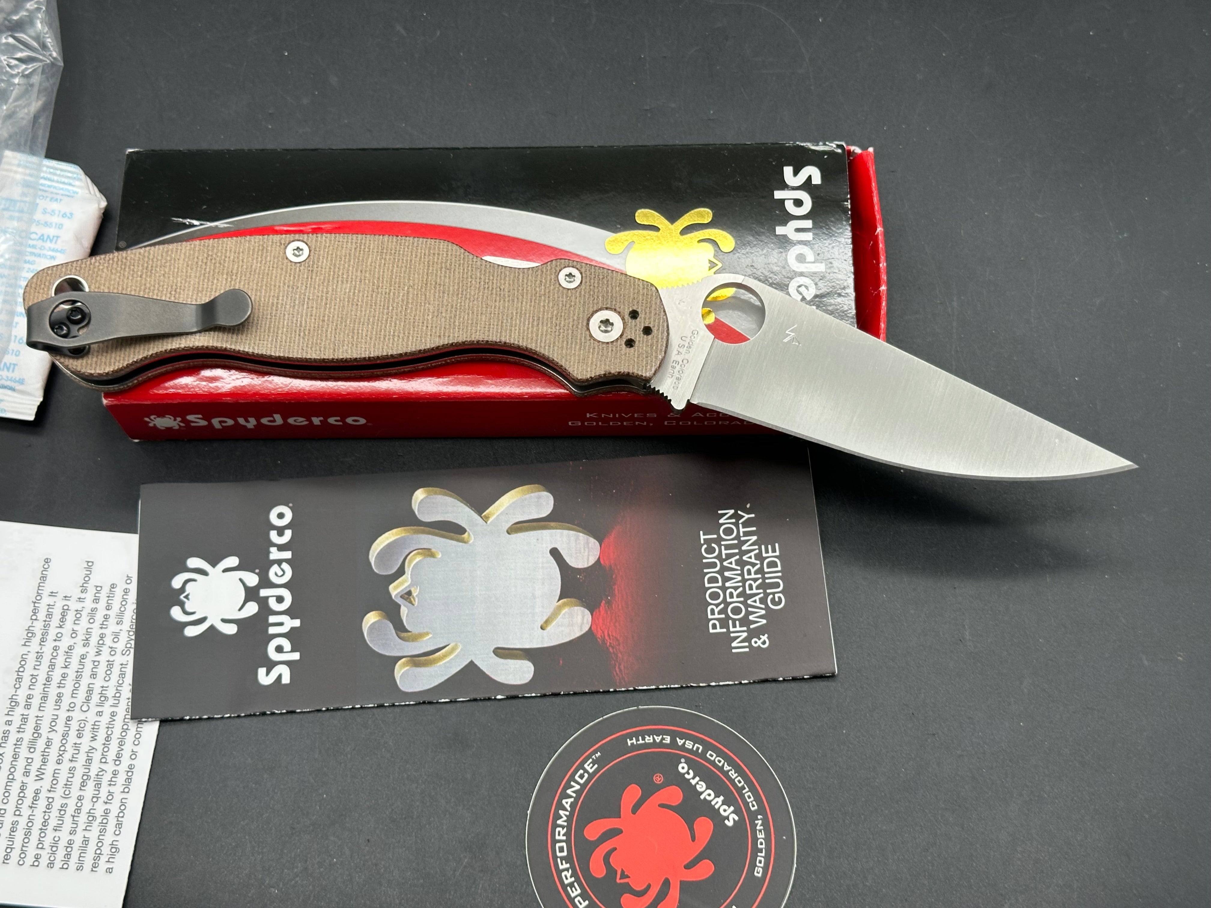 Spyderco Military 2 brown micarta handle & CPM CruWear blade