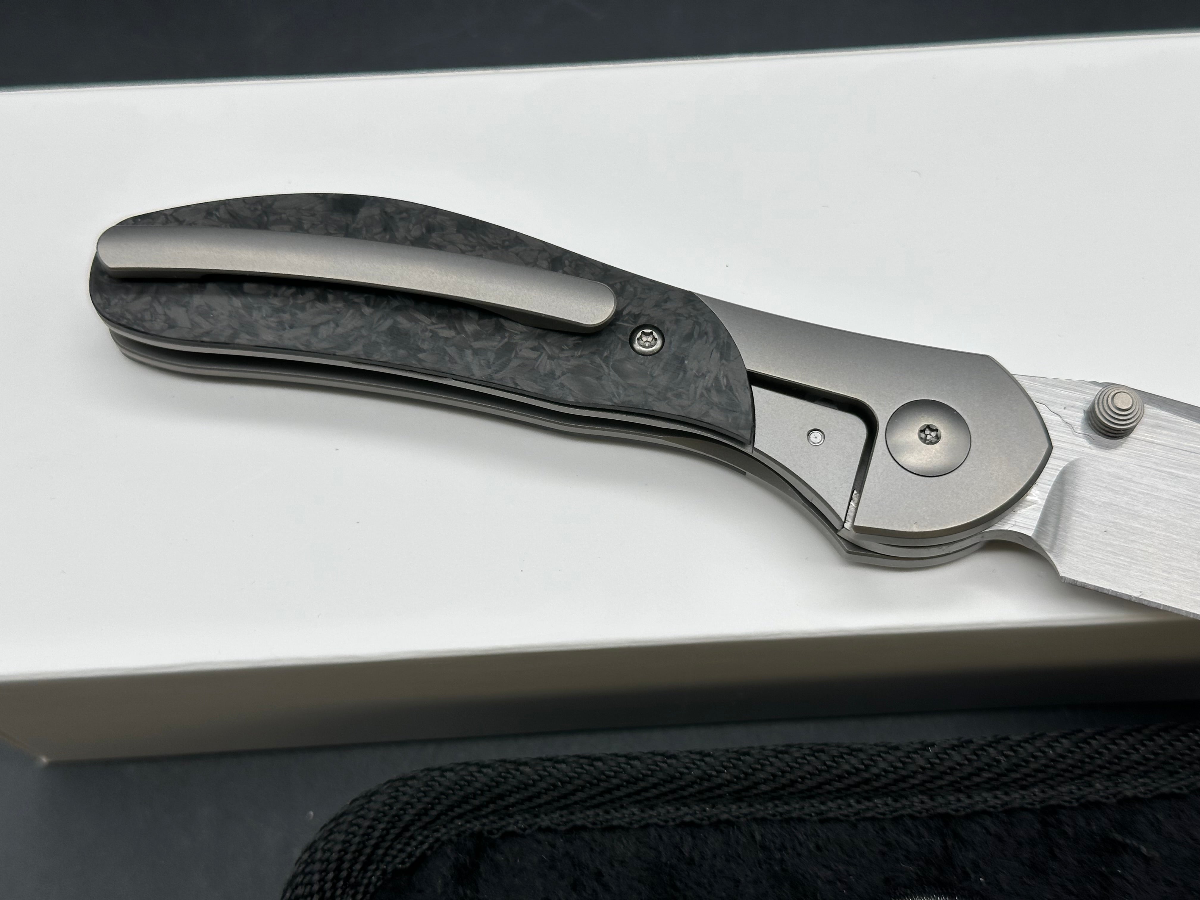 CMF Metalworks Print Production: 3.25 inch clip point, recurve, hand rubbed, satin Bohler M390 blade