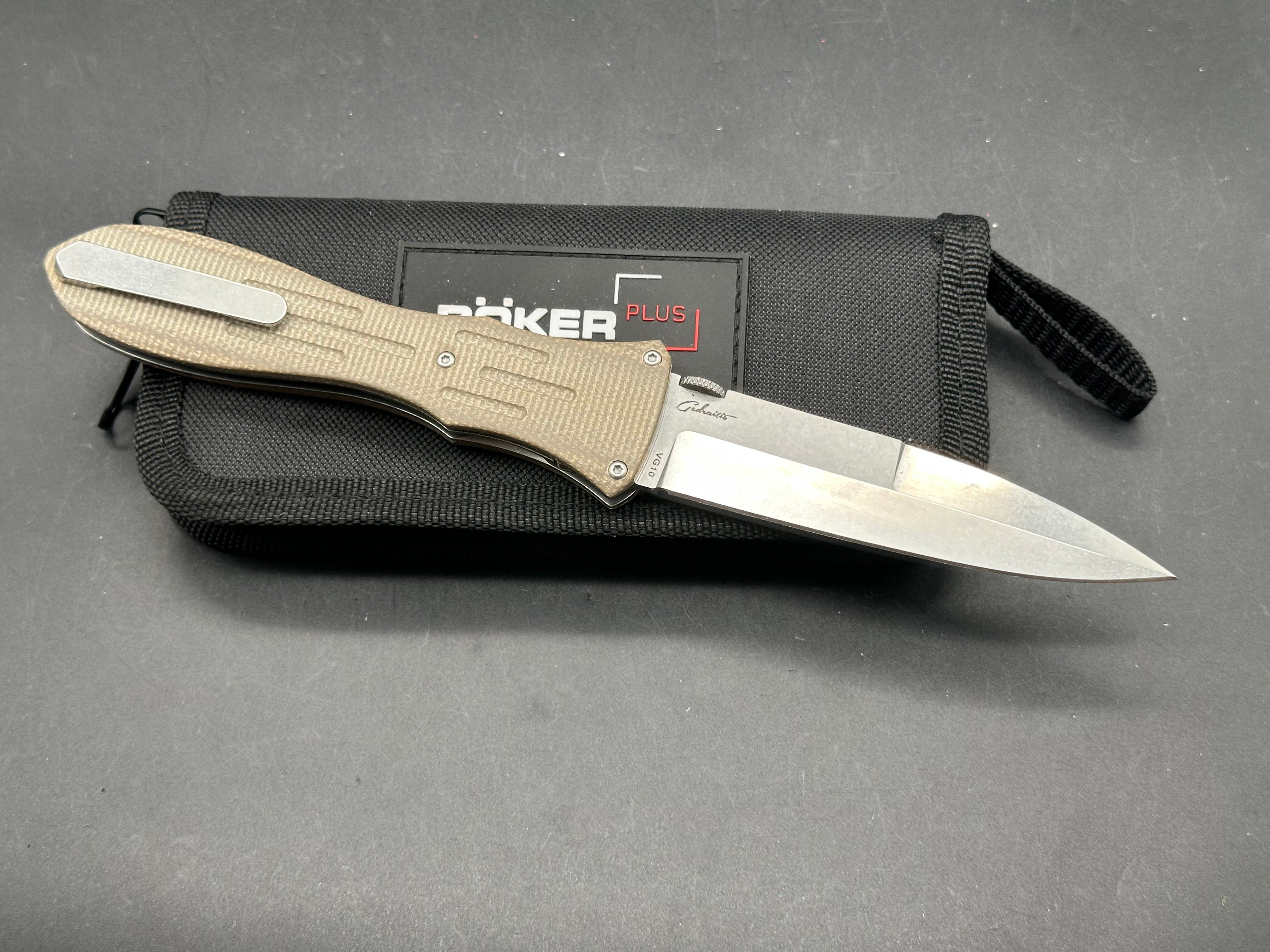 Boker Atropos Liner Lock Knife Tan Micarta (4.1" Satin)