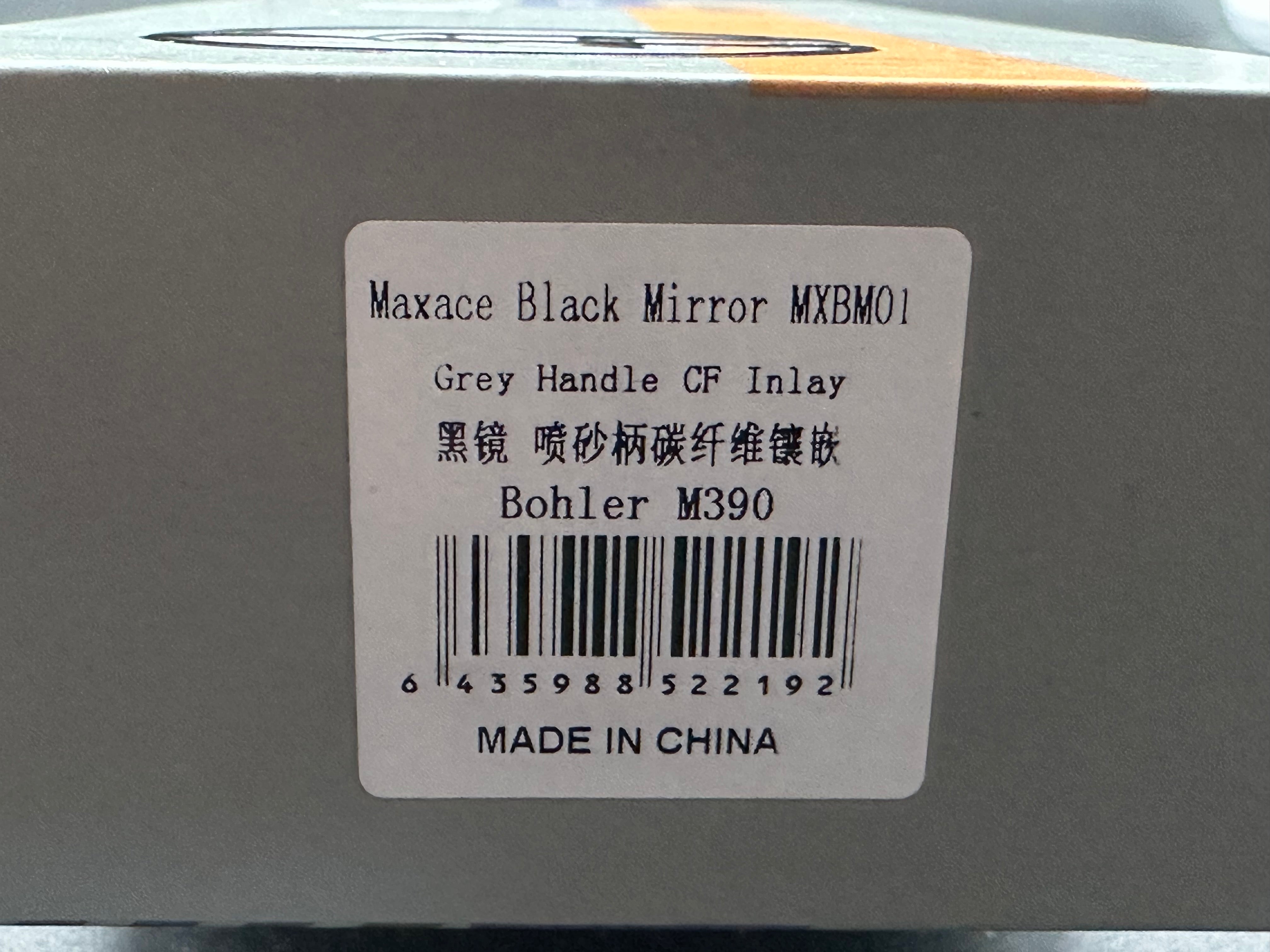 Maxace + Midnight Cat - Black Mirror/Grey-Silver Ti Frame + Swirl Carbon Fiber Inlay