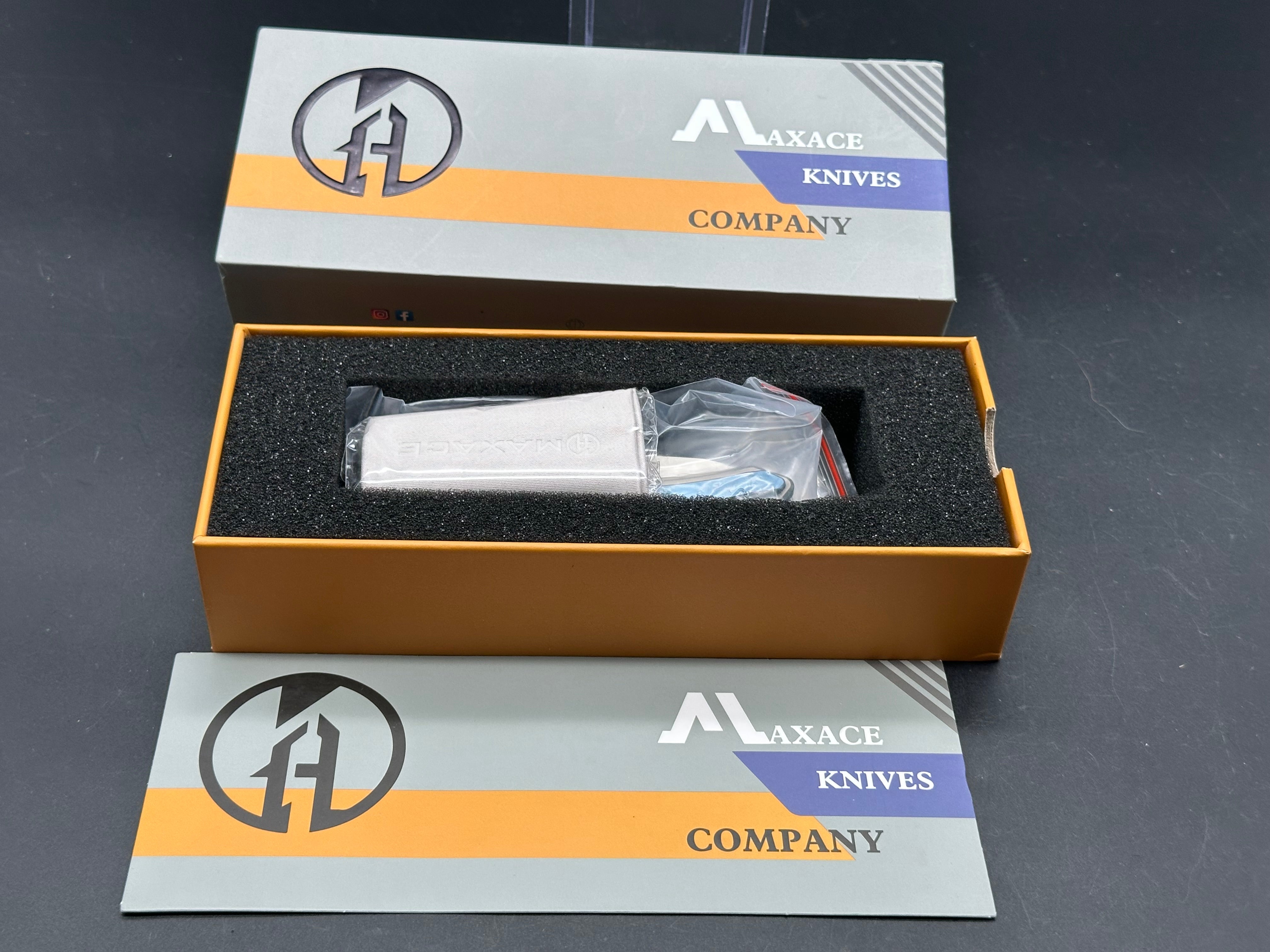 Maxace + Midnight Cat - Black Mirror/Grey-Silver Ti Frame + Swirl Carbon Fiber Inlay