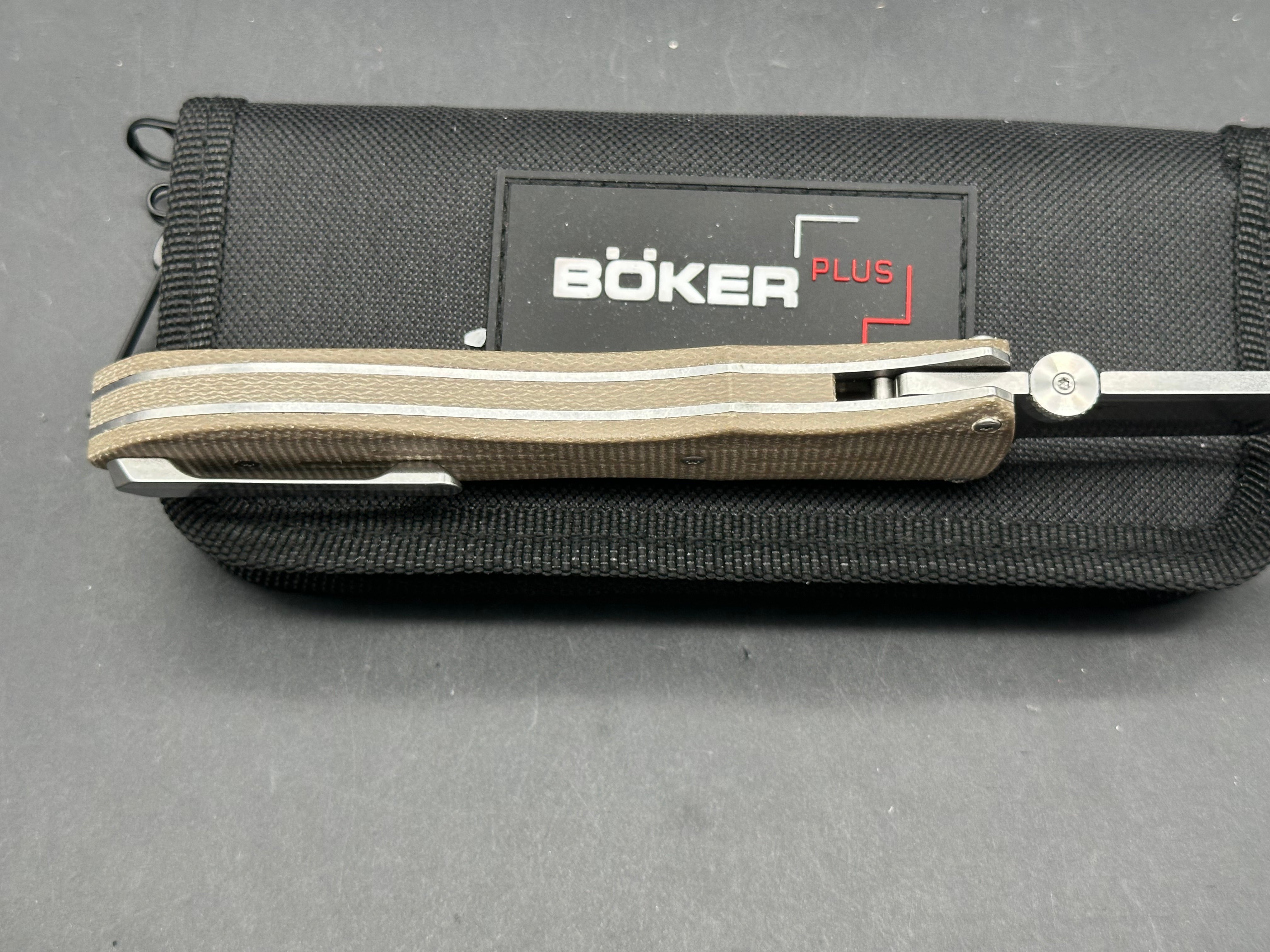 Boker Atropos Liner Lock Knife Tan Micarta (4.1" Satin)