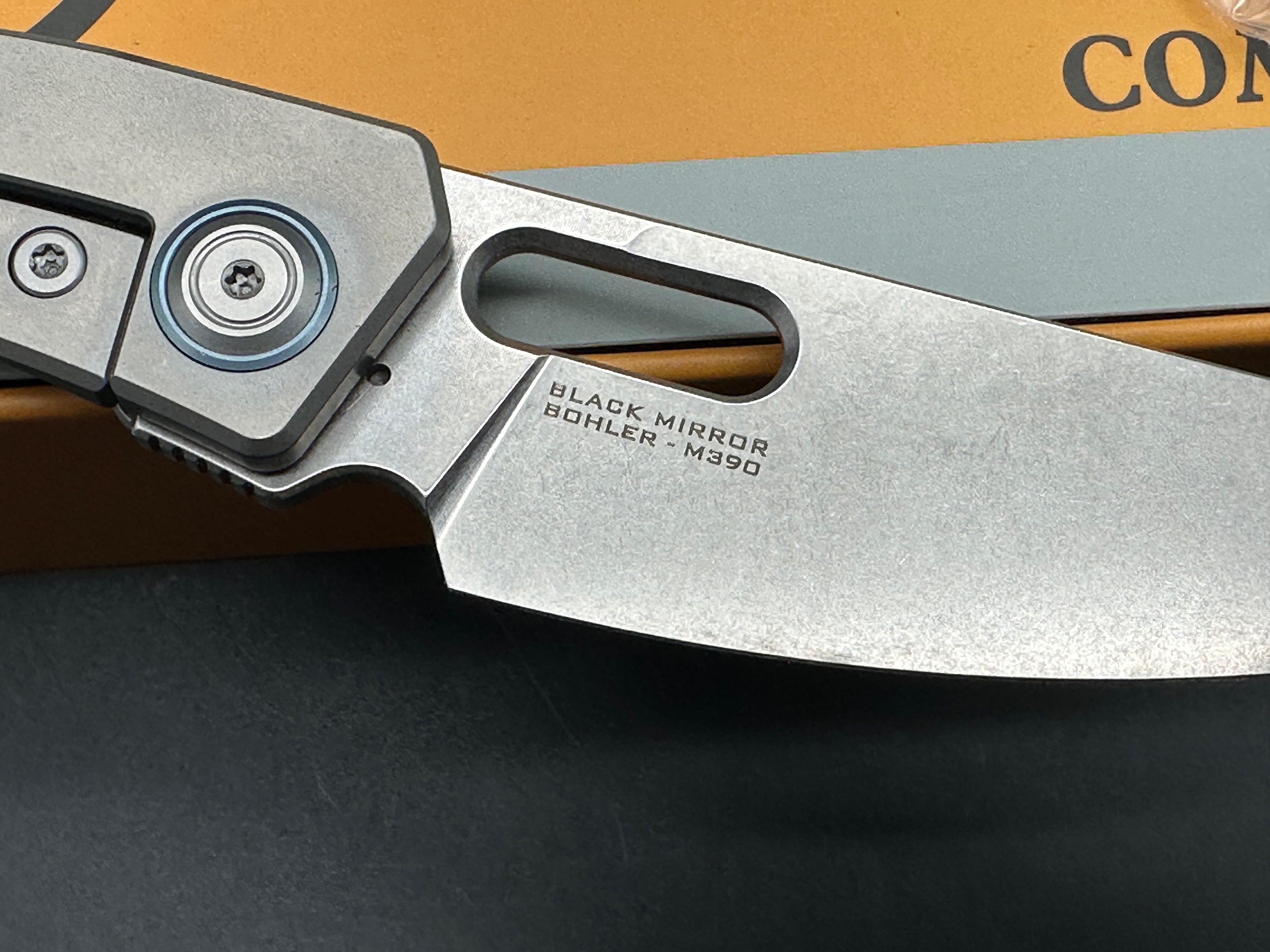 Maxace + Midnight Cat - Black Mirror/Grey-Silver Ti Frame + Swirl Carbon Fiber Inlay