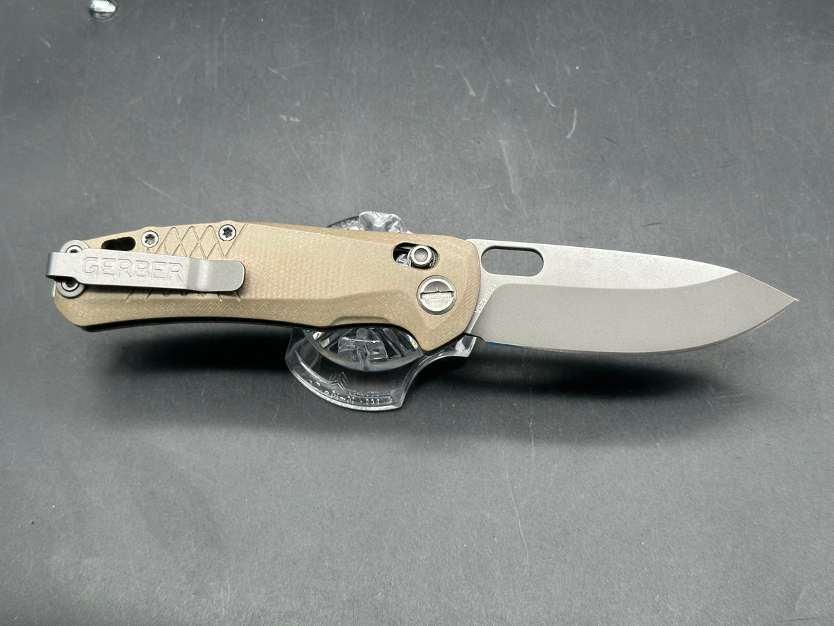 Gerber Scout Crossbar Lock Knife Tan Micarta (3.2" Gray)