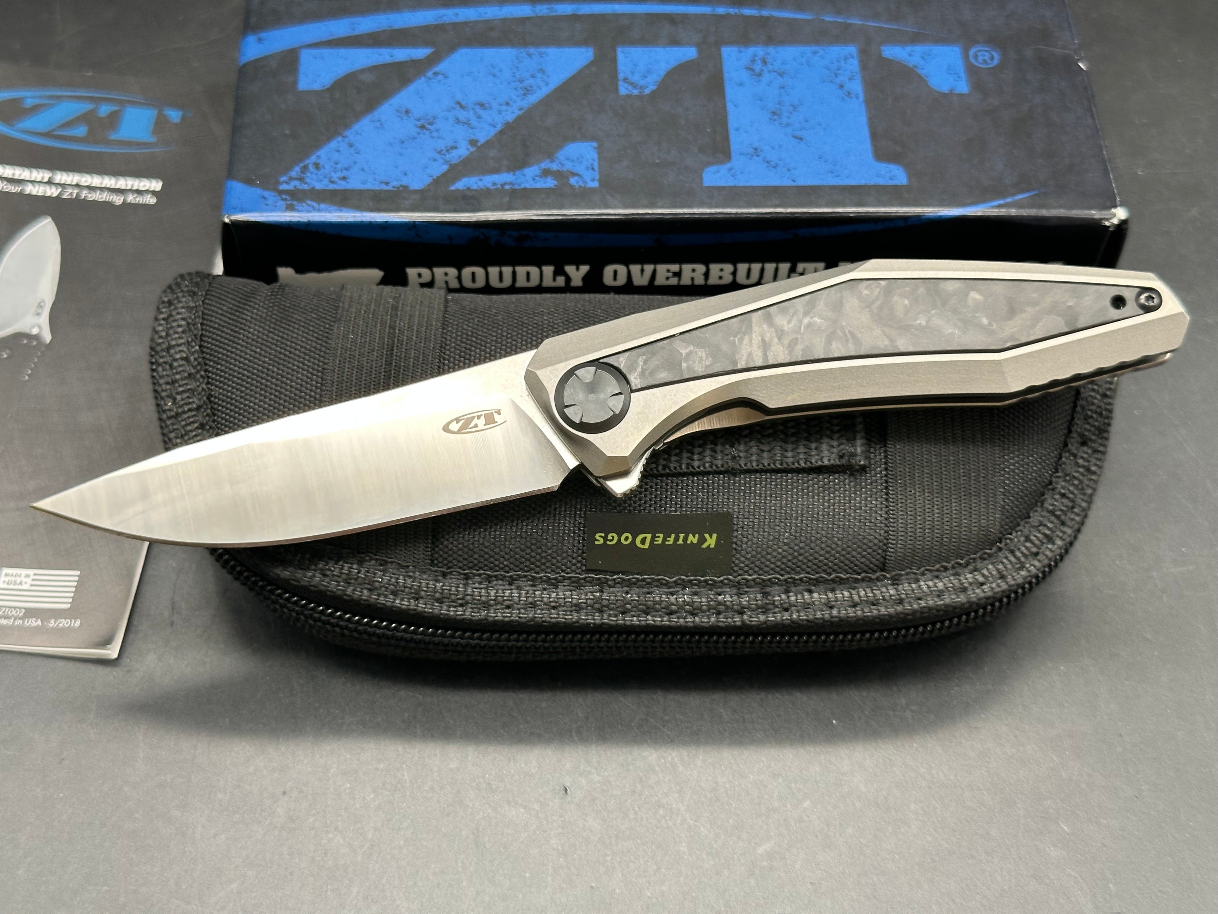 Zero Tolerance ZT 470 Dmitry Sinkevich design 3.4 inch drop point, flat grind, satin CPM-20CV blade
