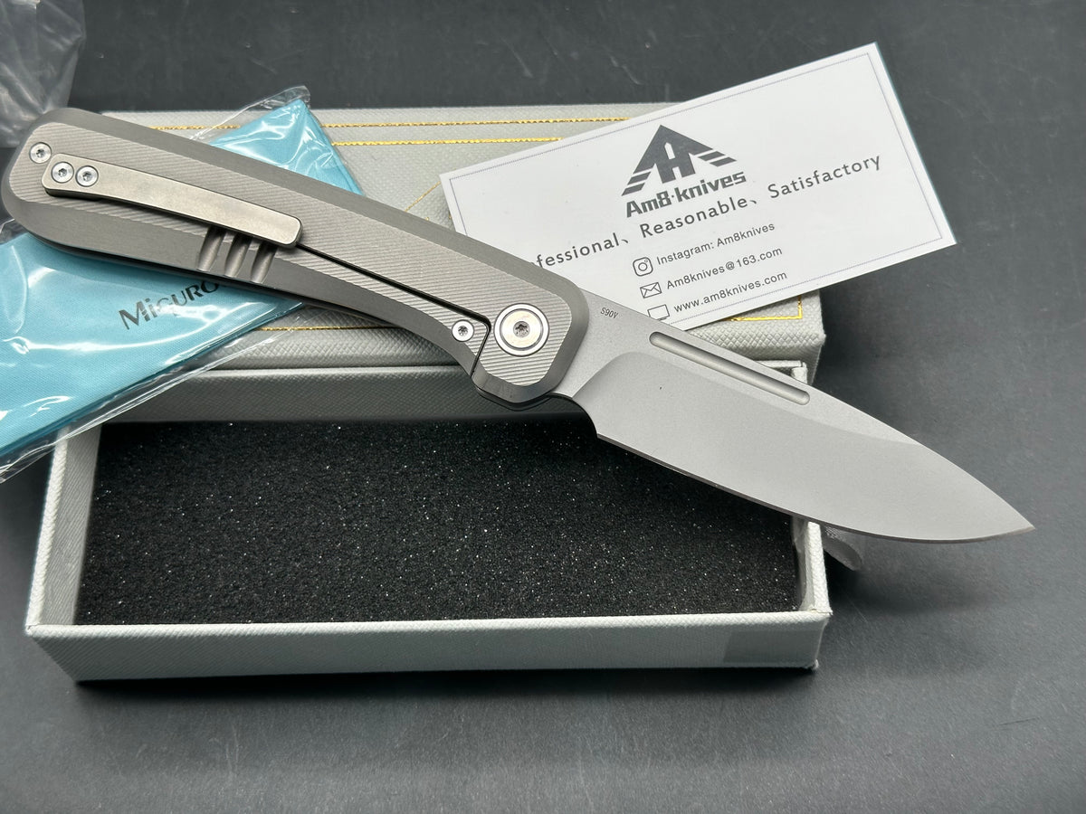 Ameight knives Morad titanium/CF w/S90V blade