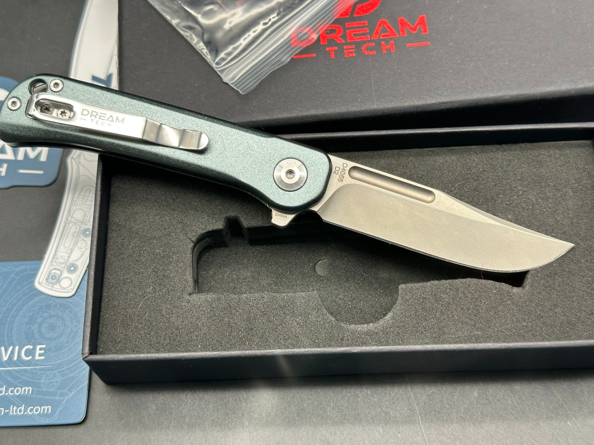 DREAMTECH Folding Pocket Knife Aluminum Handle D2 Blade Knife