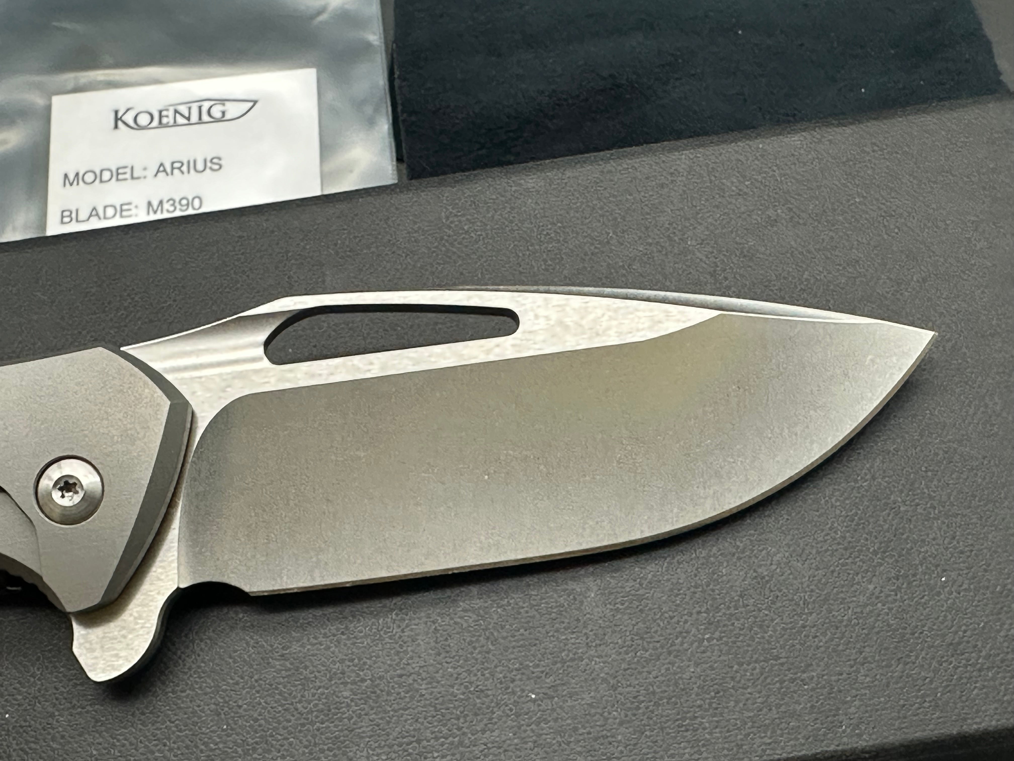 Koenig Arius Gen 4 M390 CF scale, silver accents