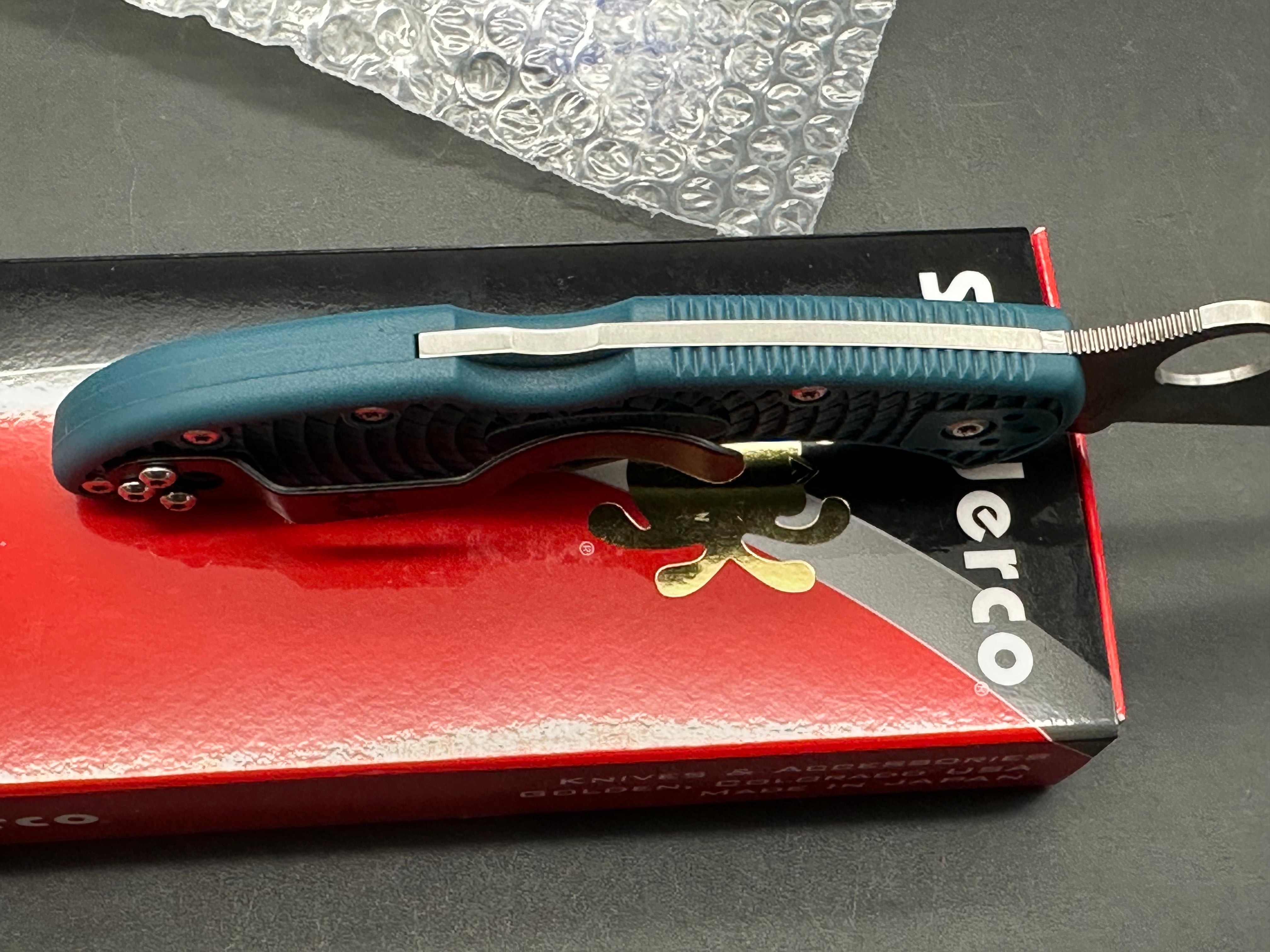 Spyderco Delica 4 Lightweight, 2.89" K390 Satin Blade with Blue FRN Handle