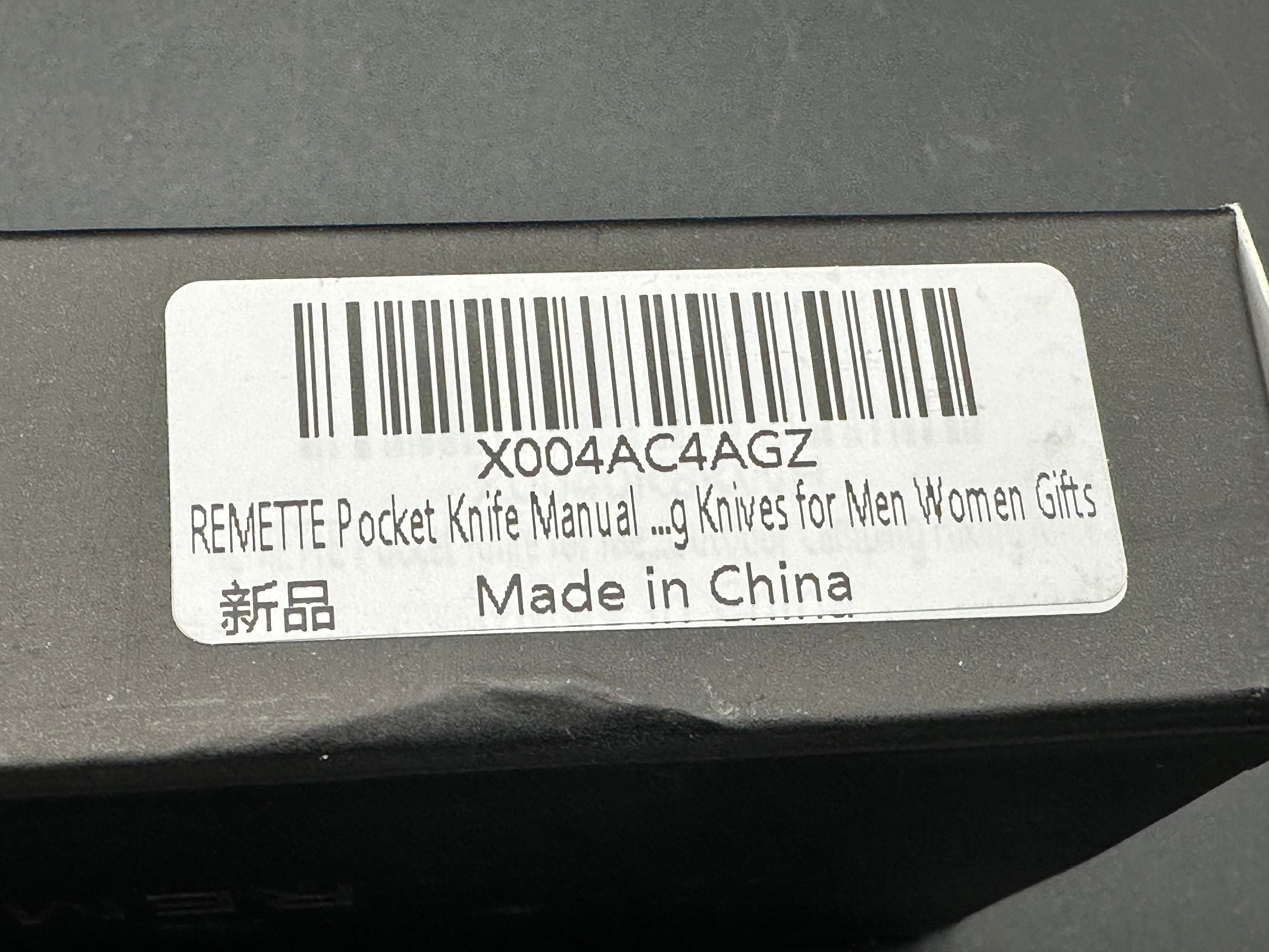 REMETTE BEE POCKET KNIFE ORANGE PEEL TITANIUM HANDLE M390 BLADE STEEL W/TITANIUM TOOTHPICK