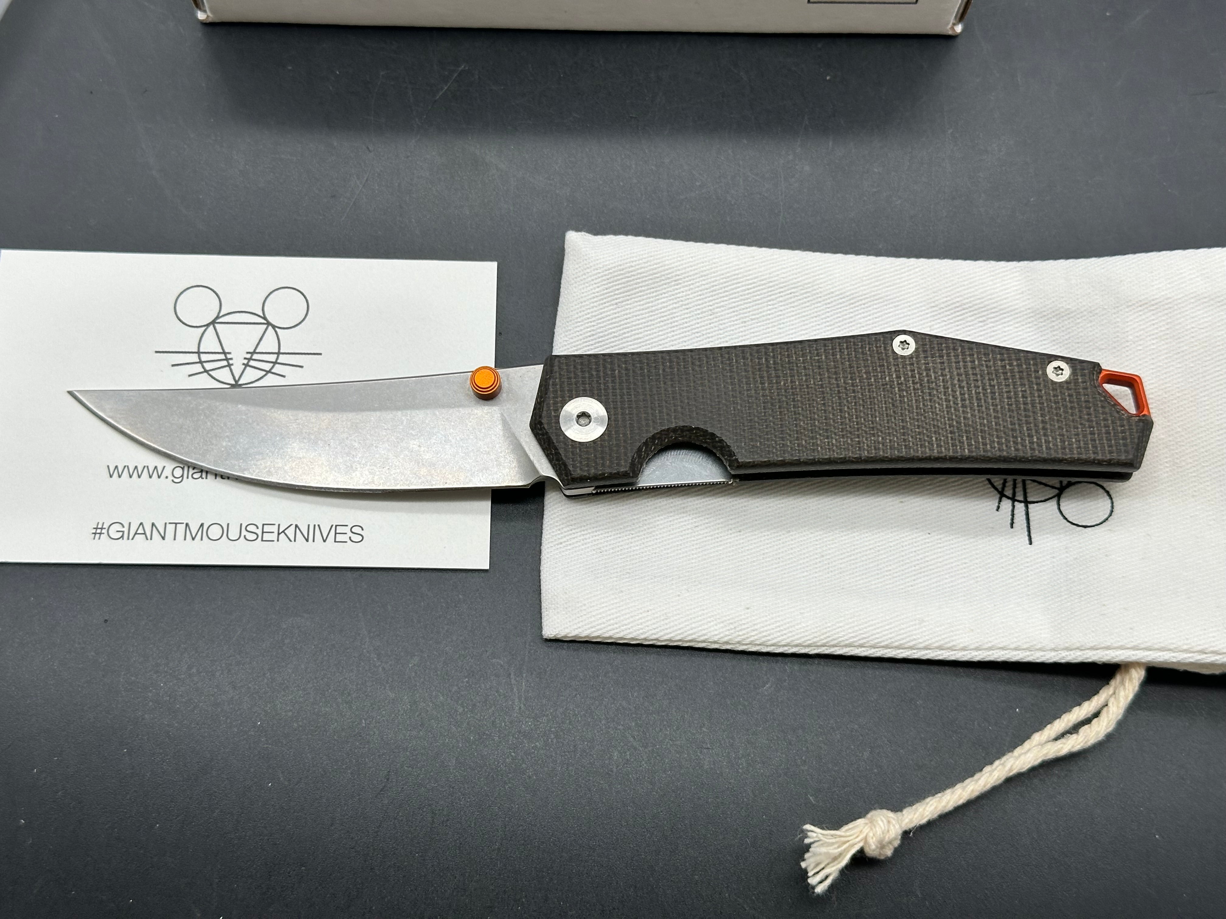 Ace Clyde: 3 inch Elmax stonewashed blade. Bead blasted washers
