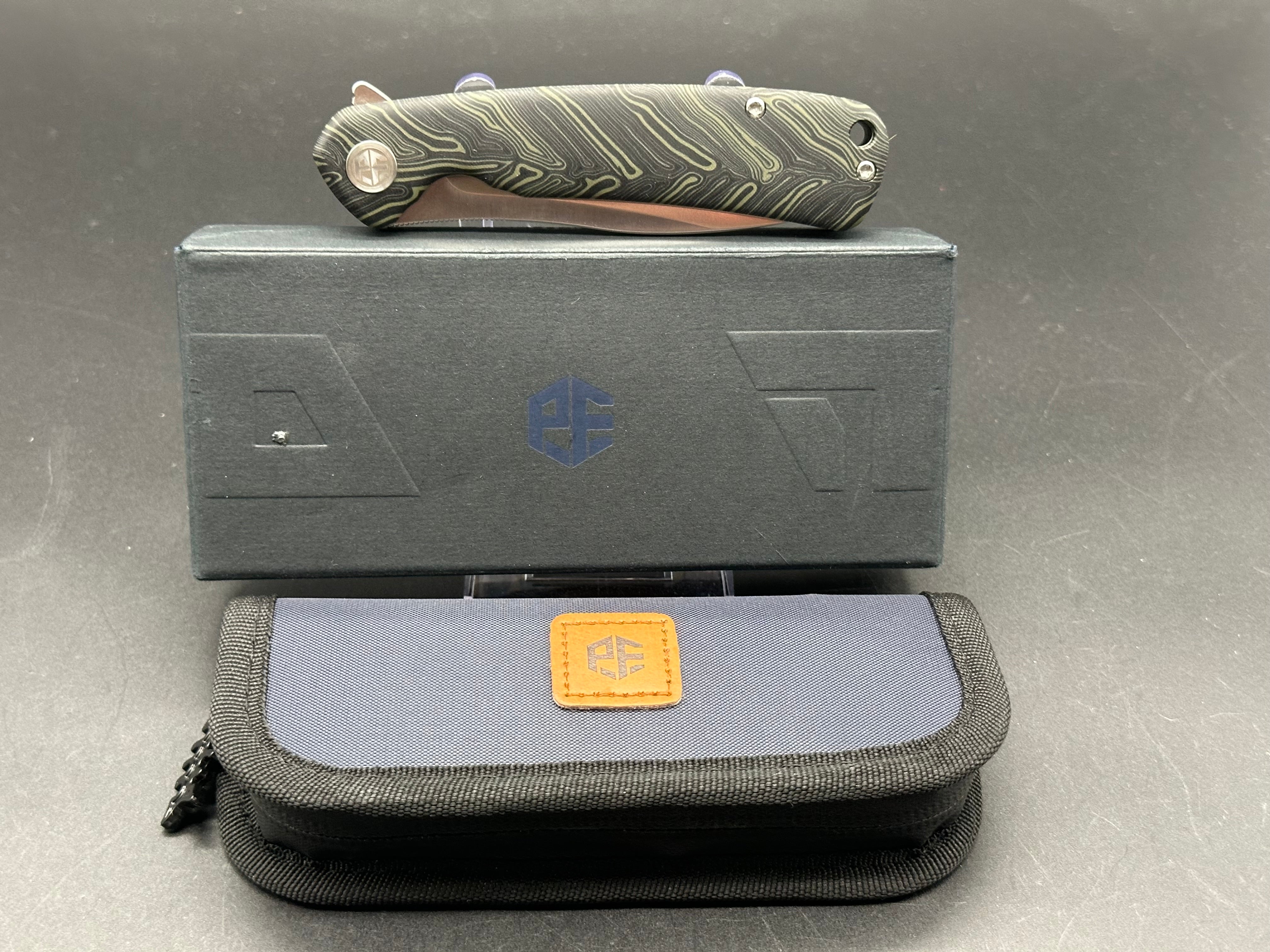 Petrified Fish PFE14 Rogue ,3.43" 154CM Steel Blade, Green GMascus Handle