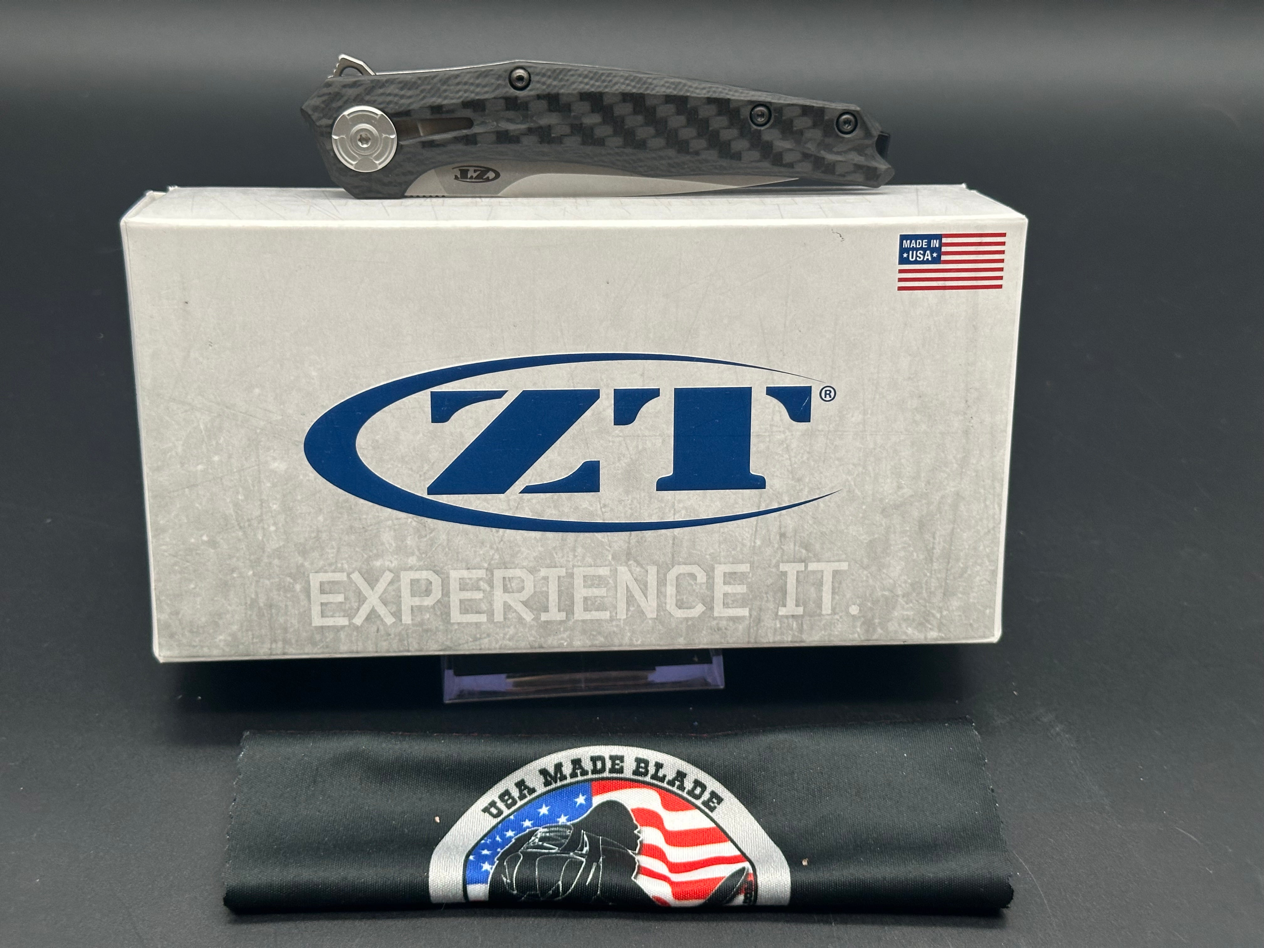 Zero Tolerance 0707 Frame Lock Knife Carbon Fiber (3.5" Stonewash 20CV)