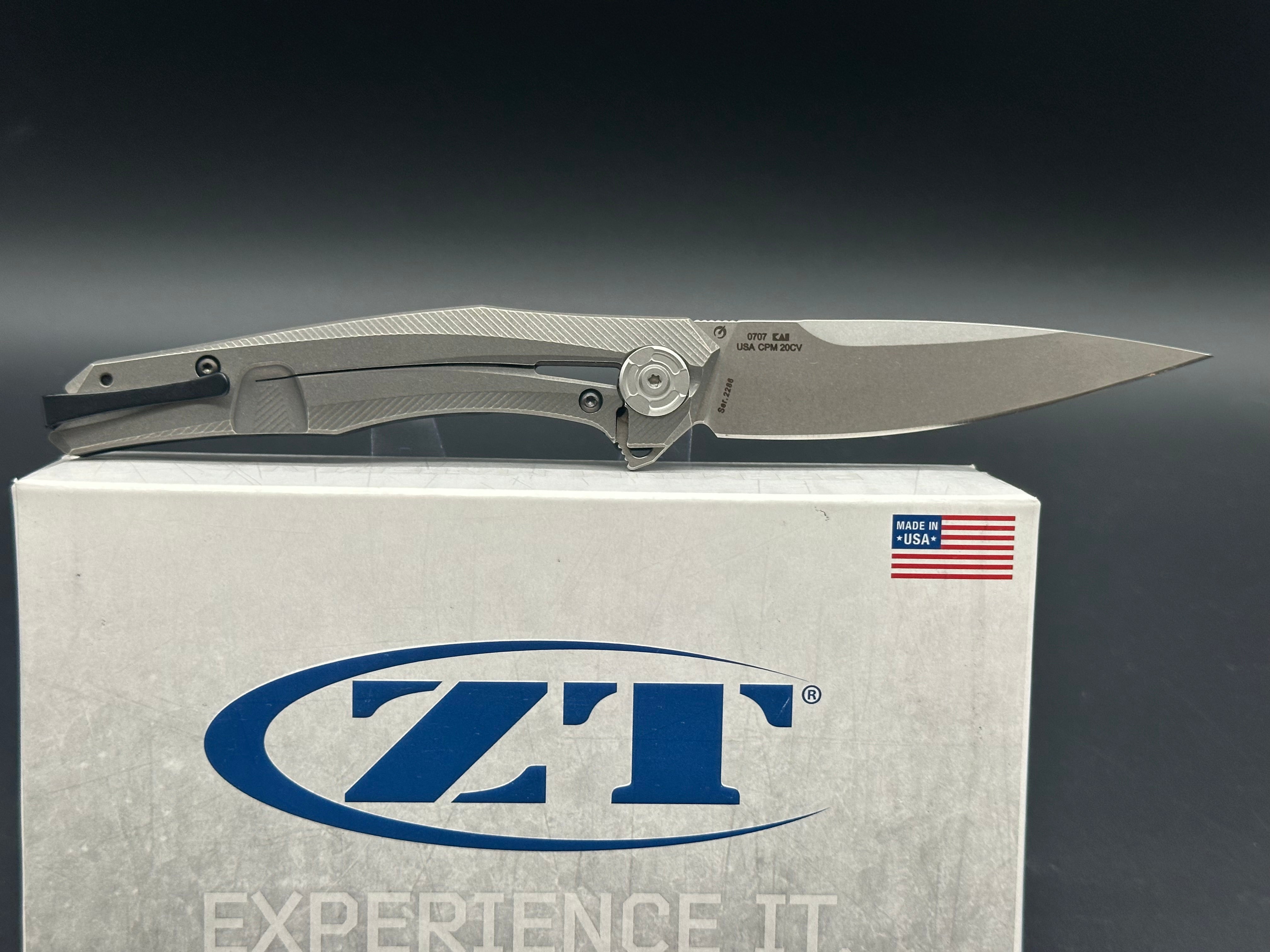 Zero Tolerance 0707 Frame Lock Knife Carbon Fiber (3.5" Stonewash 20CV)