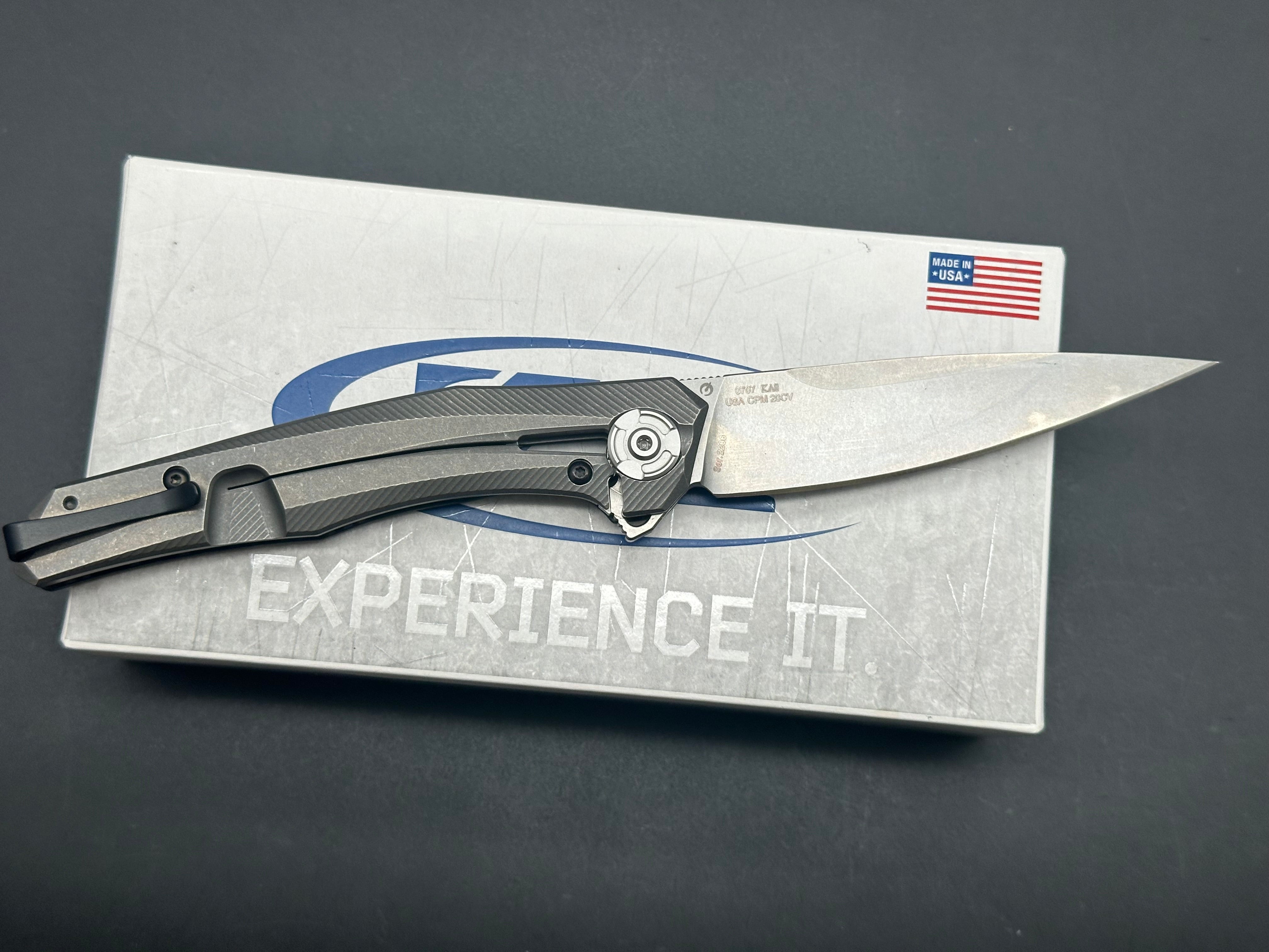 Zero Tolerance 0707 Frame Lock Knife Carbon Fiber (3.5" Stonewash 20CV)