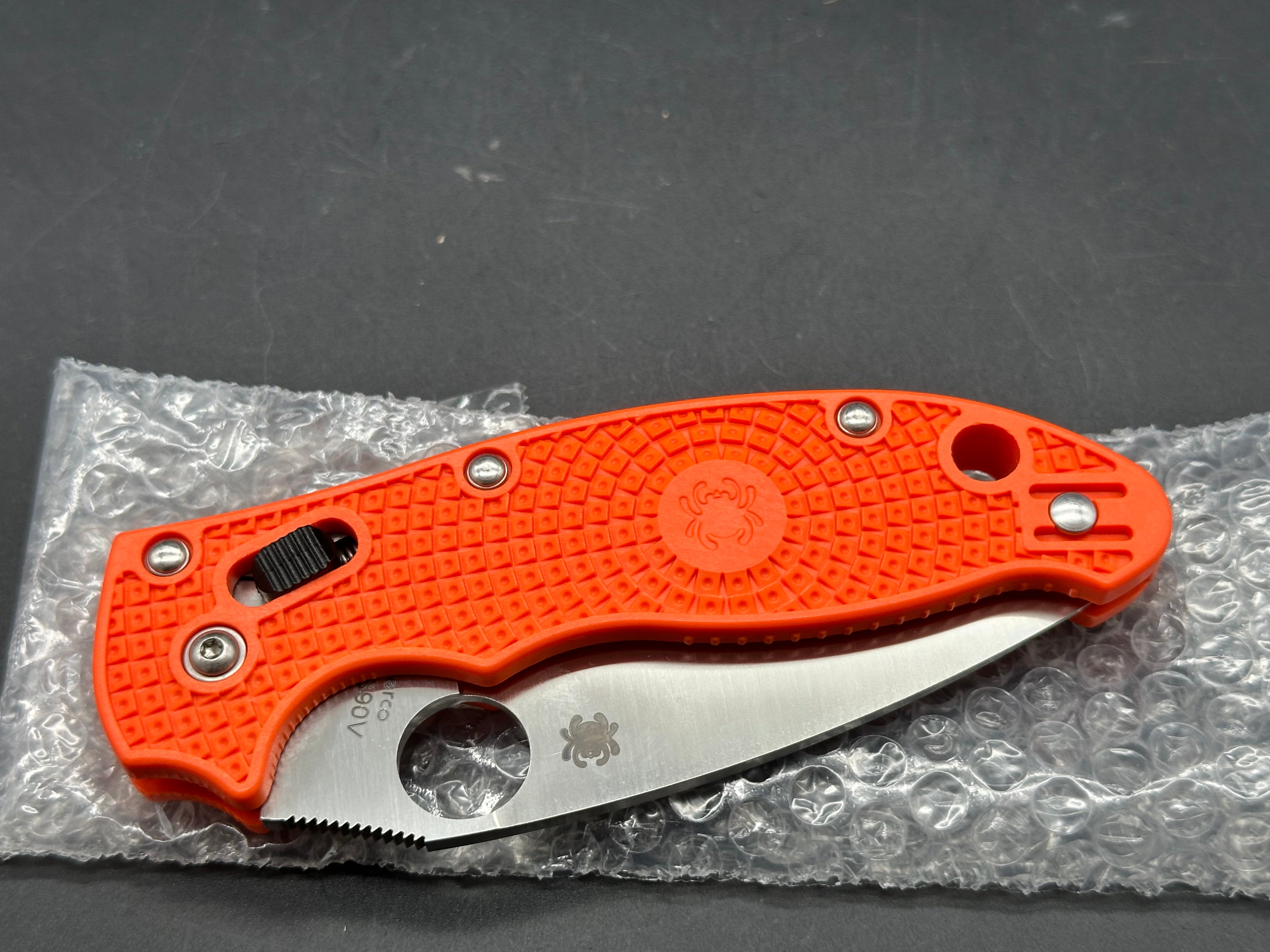 Spyderco Manix 2 Lightweight Cutlery Shoppe Exclusive, 3.37" CPM S90V Blade Orange FRCP Handle