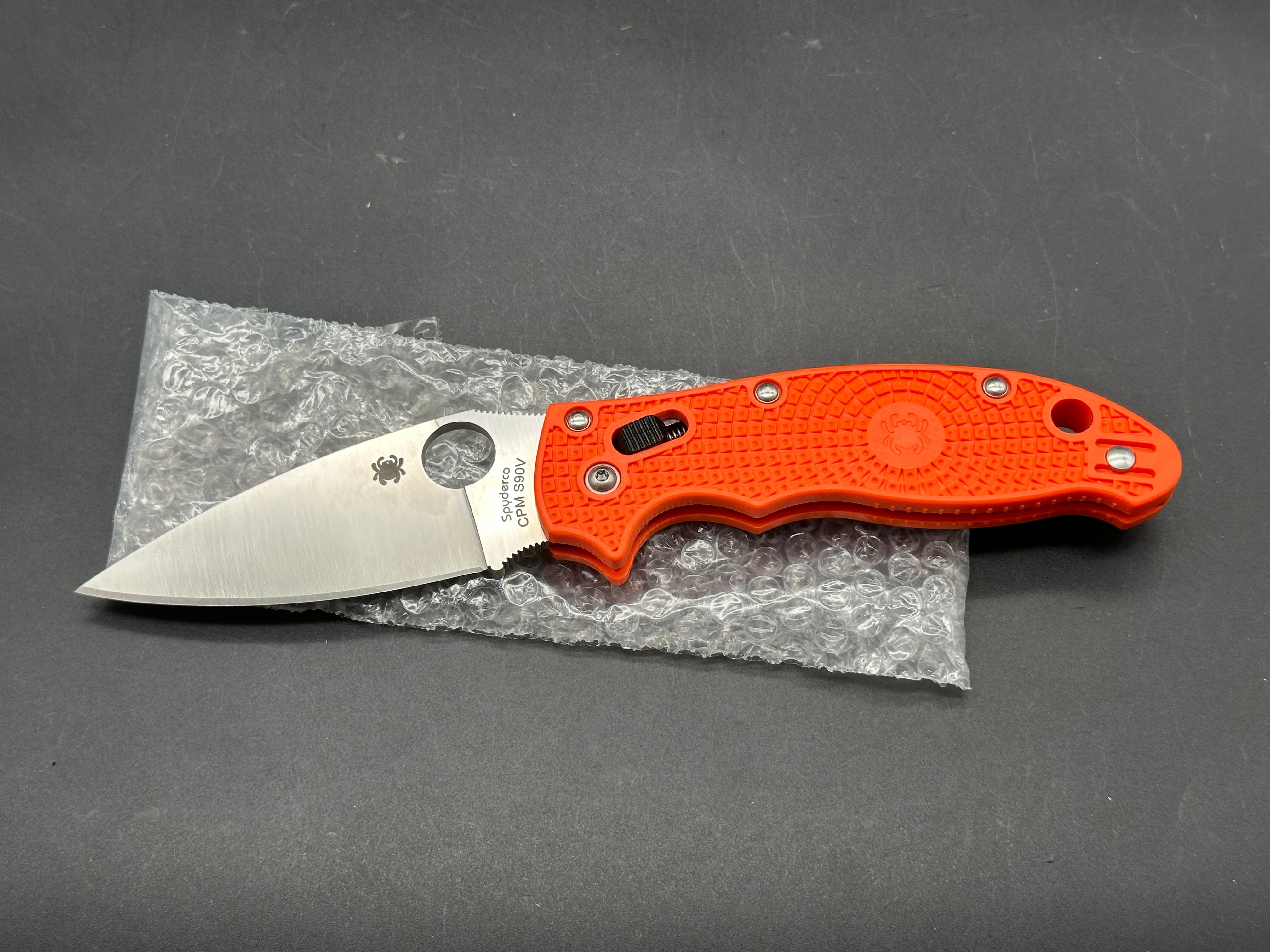 Spyderco Manix 2 Lightweight Cutlery Shoppe Exclusive, 3.37" CPM S90V Blade Orange FRCP Handle