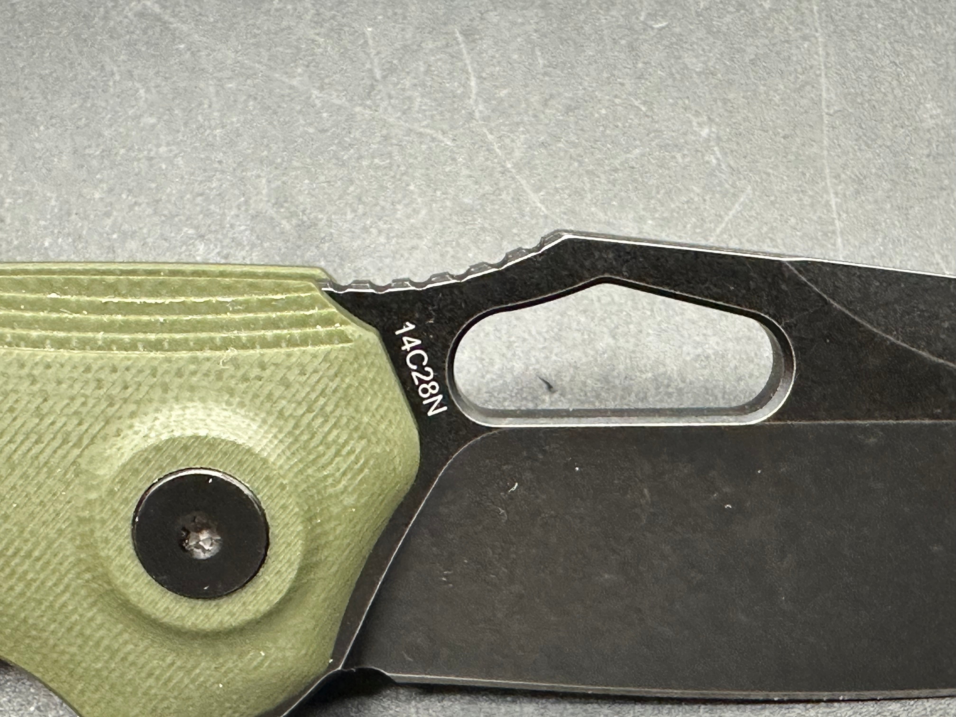 FINTISO ATLAS OLIVE 3.38" FOLDING KNIFE | 14C28N BLADE