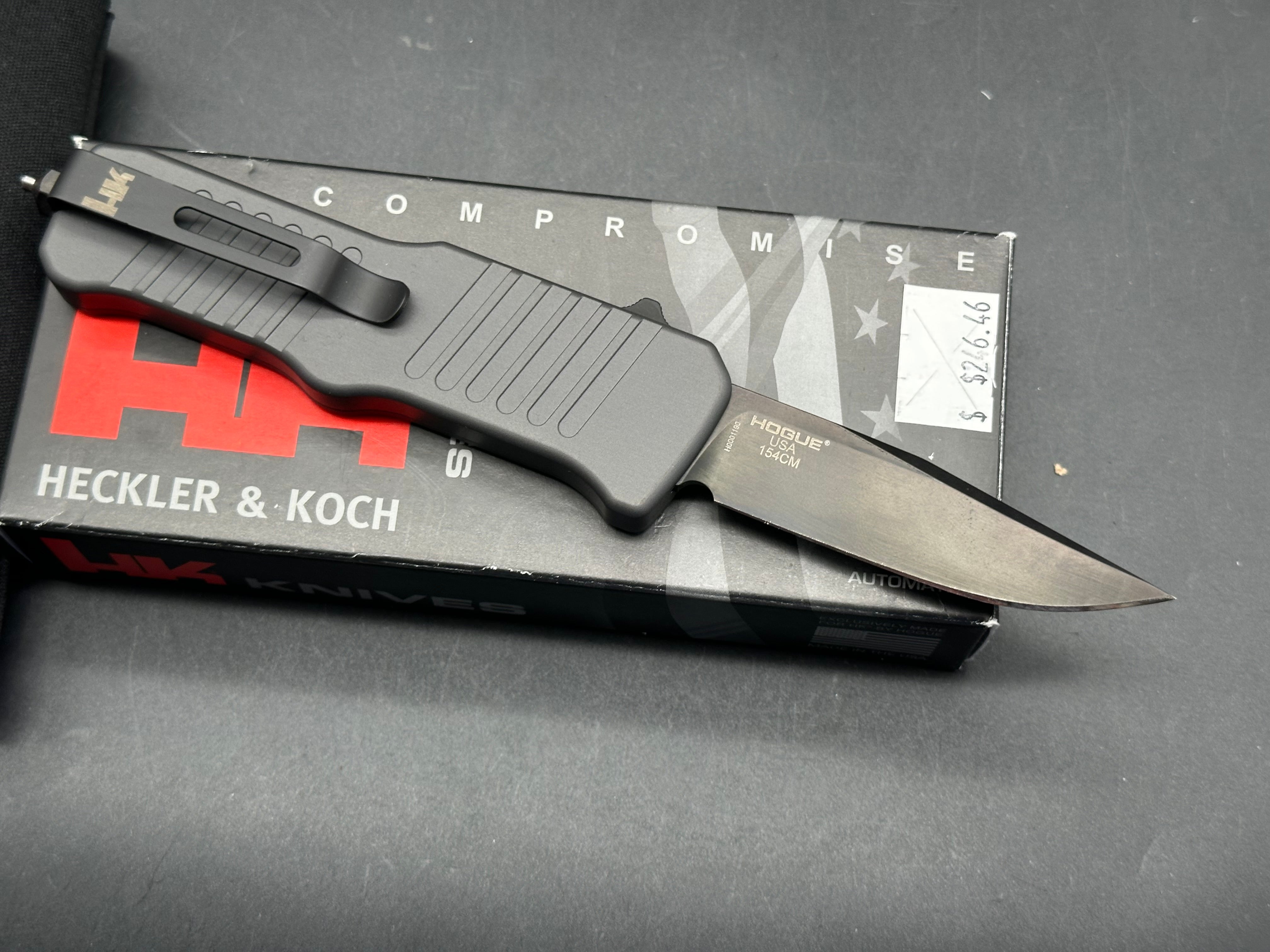 HK Mini Incursion OTF Automatic Knife Gray Aluminum (3" Black)