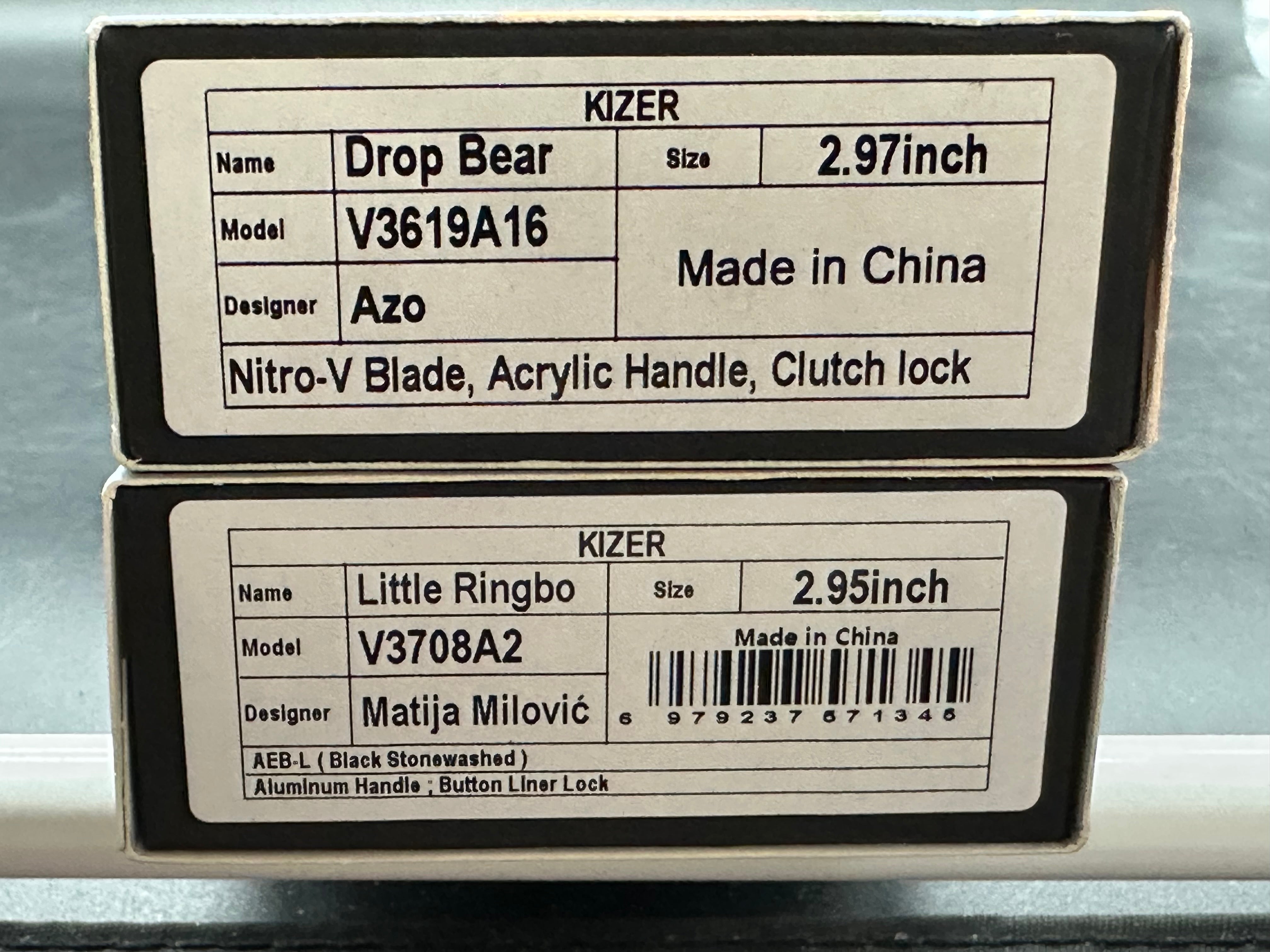 Combo deal Kizer Little Ringo plus Kizer Drop Bear Kizer Meet special edition Blade Show 2025