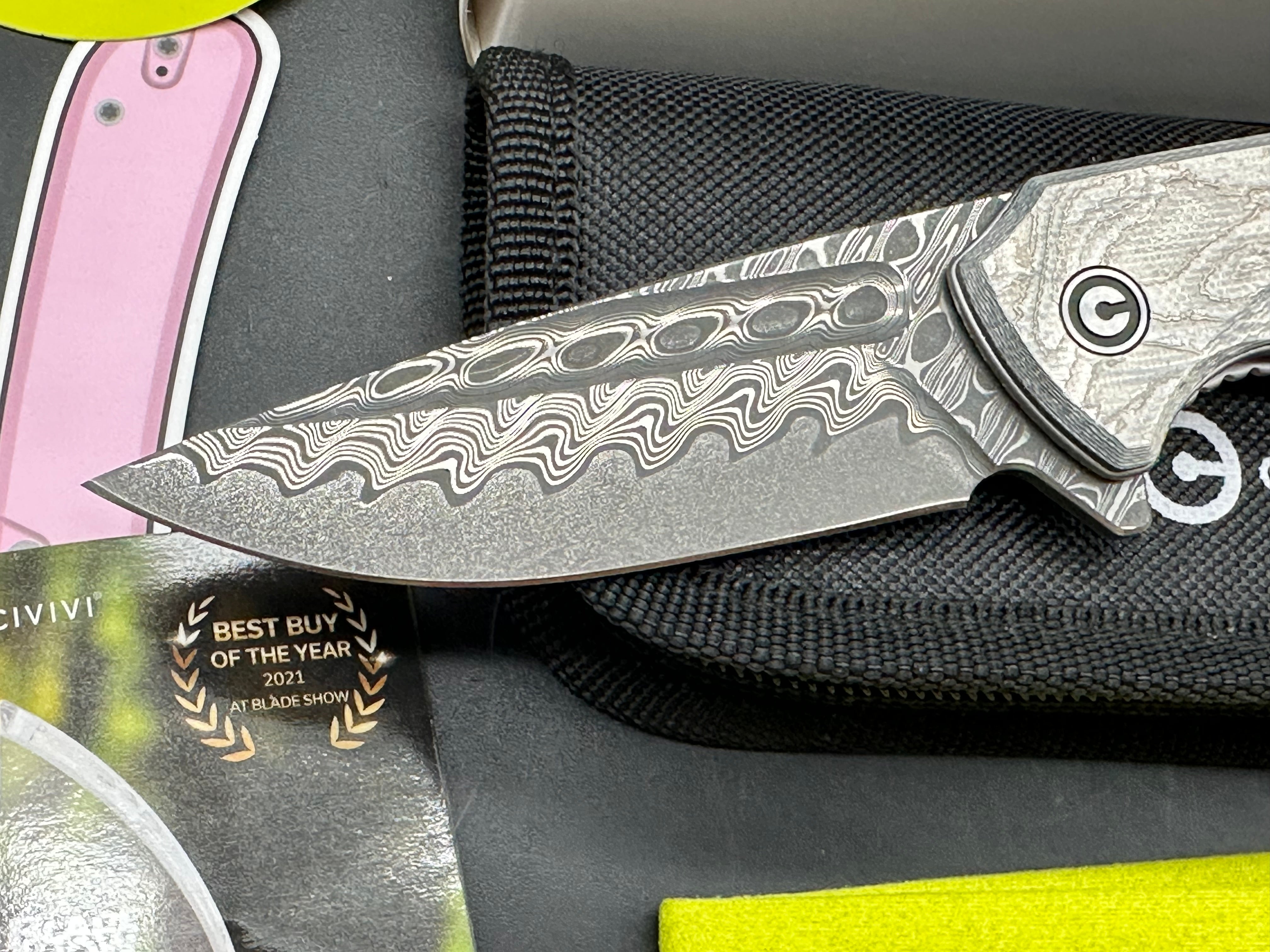 CIVIVI Voidflare Liner Lock Knife Aluminum Foil G-10 (2.9" Damascus)