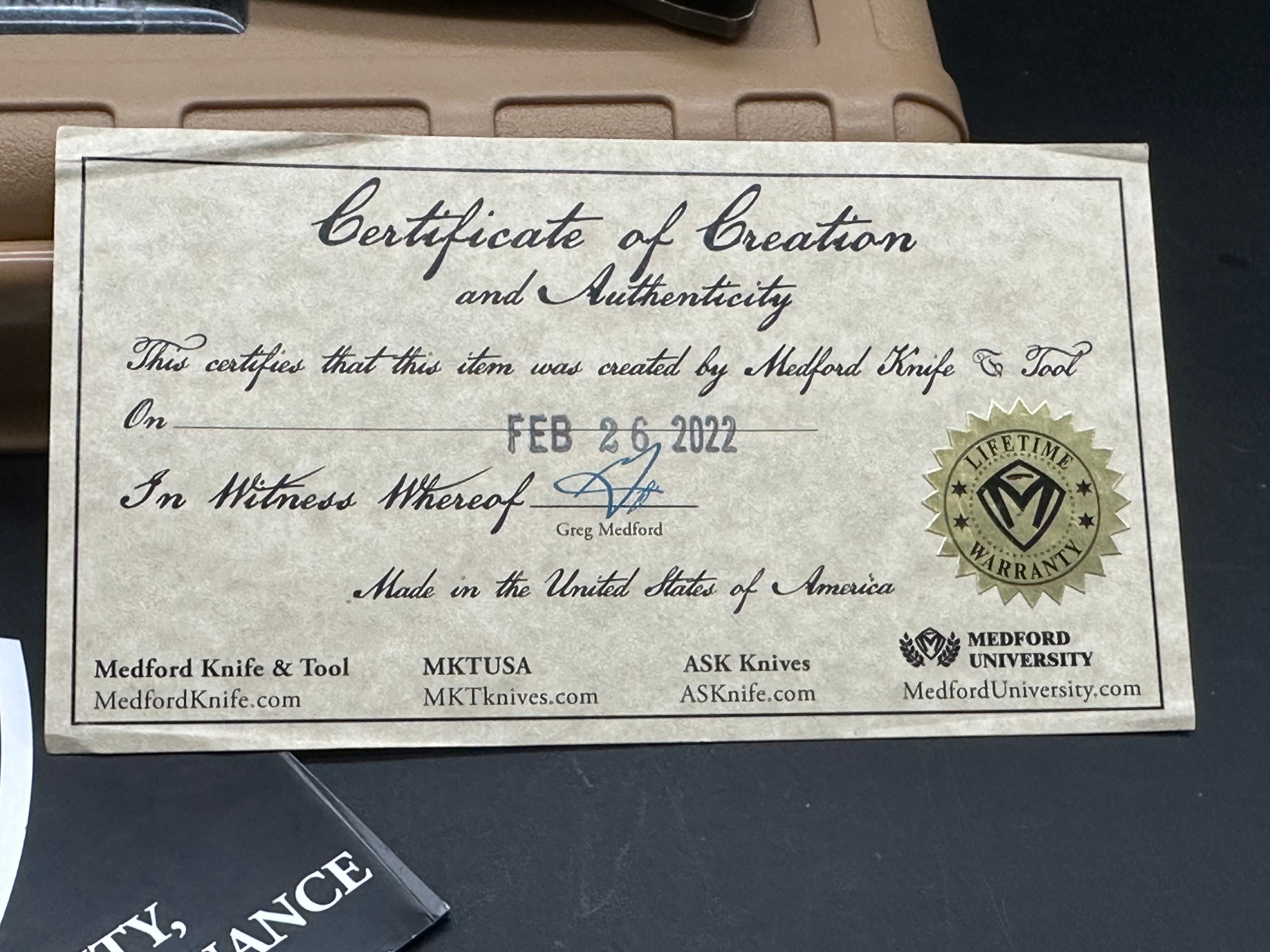 Medford Slim Midi Marauder Frame Lock Knife Tumbled Titanium (missing the clip)