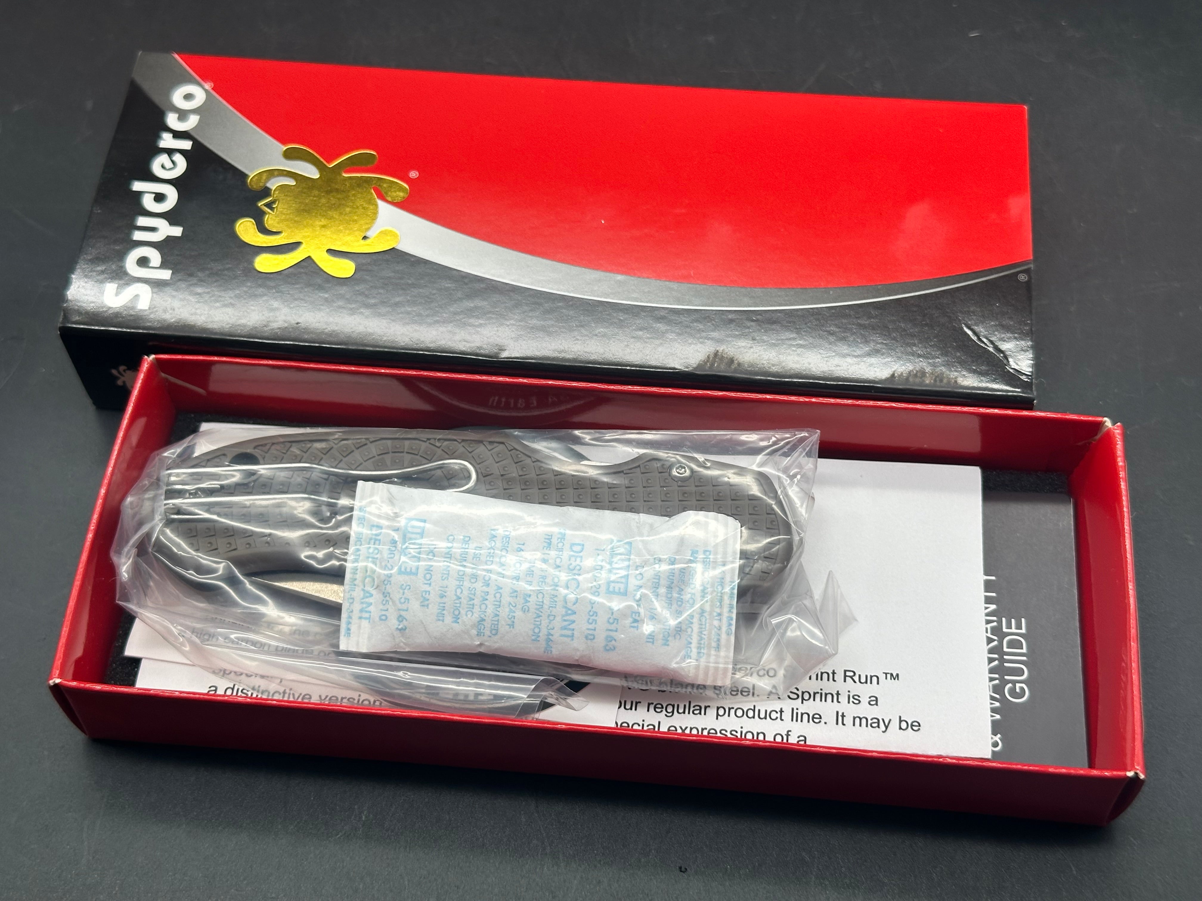 Spyderco Para 3 Sprint Run, 2.93" CPM 15V Stonewash Modified Clip Point Blade with Brown FRN Scales