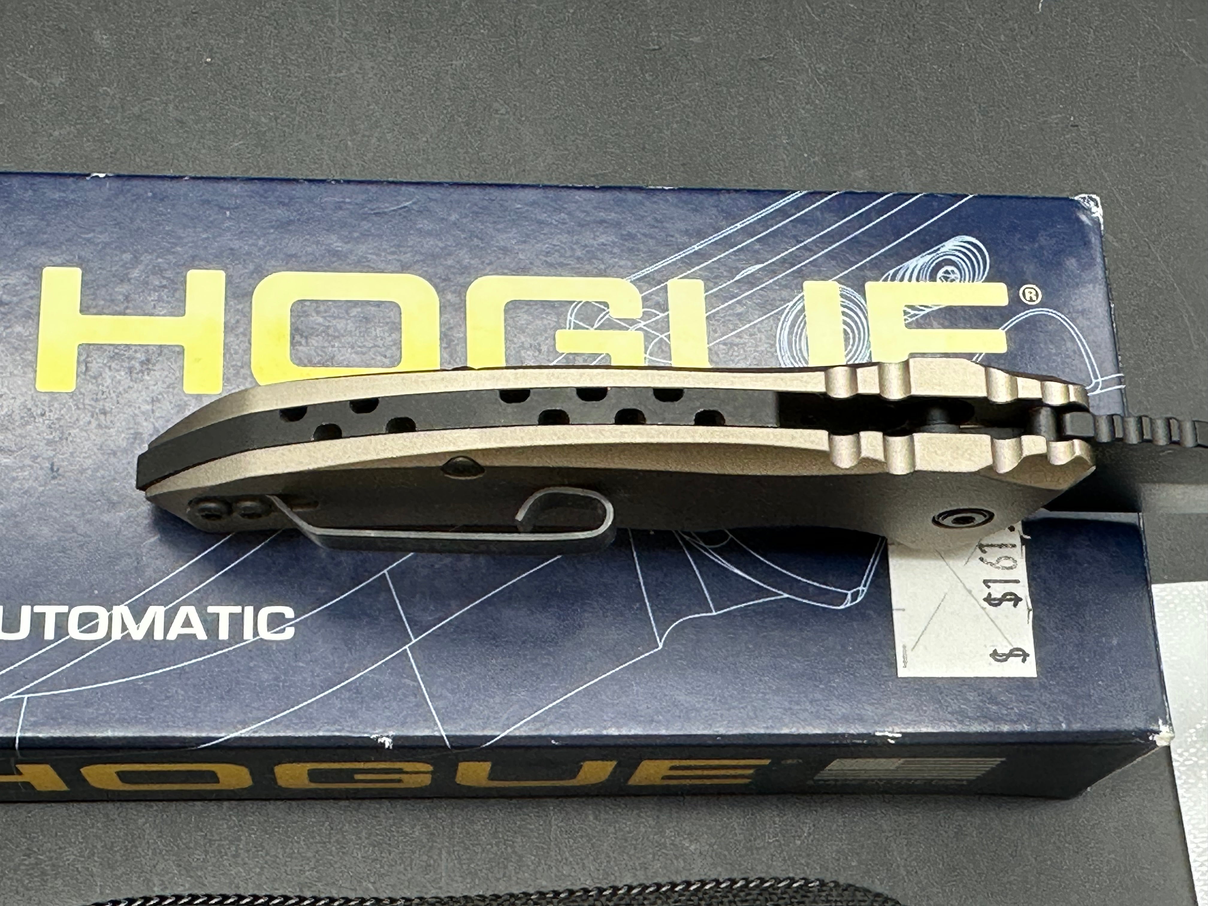 Hogue 24147 A01 FDE Black Wharncliffe CA Legal Automatic