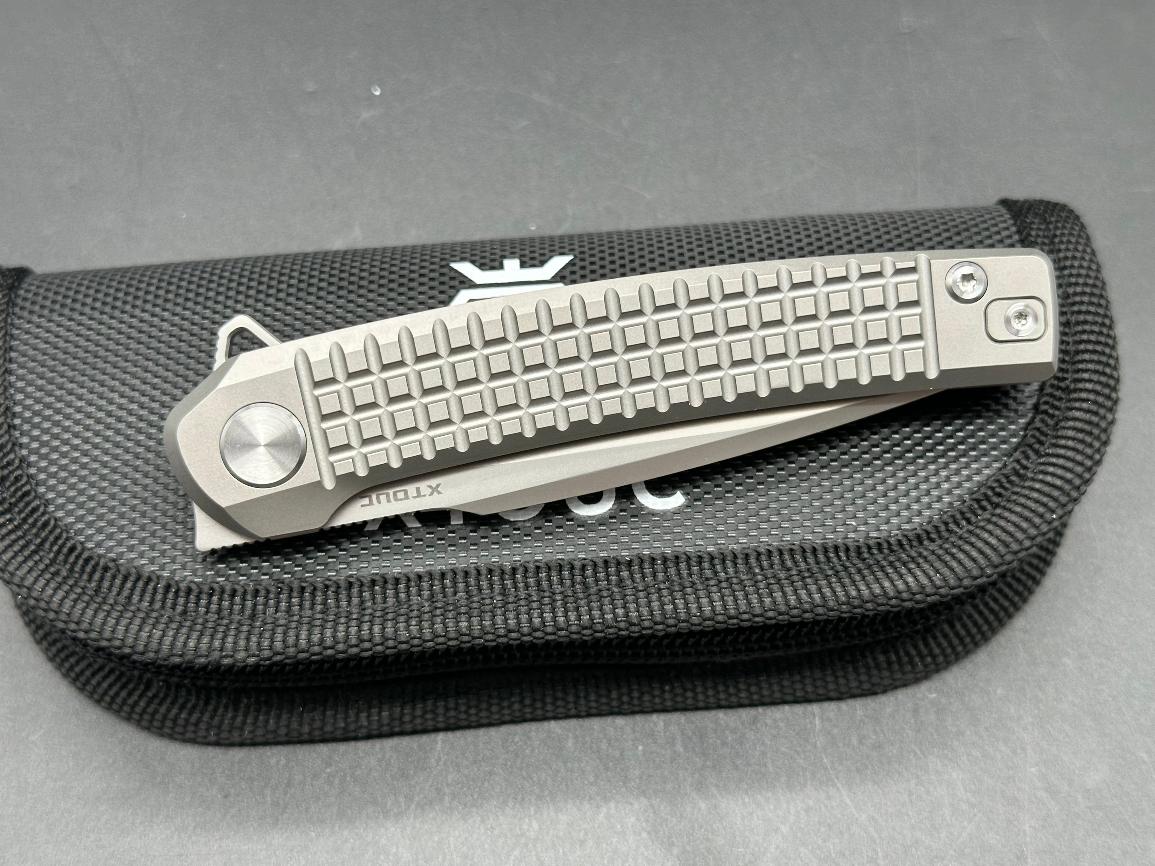 XTOUC RX302 M390 Sandblasted Blade with Titanium Frag Handle